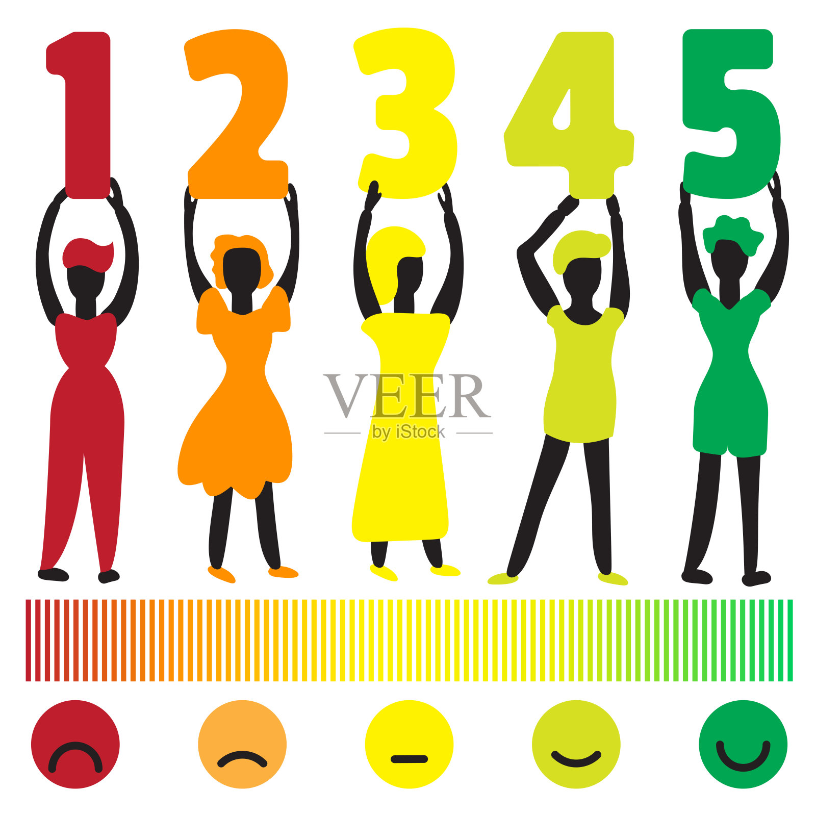 反馈插图与人持有评级量表数字插画图片素材