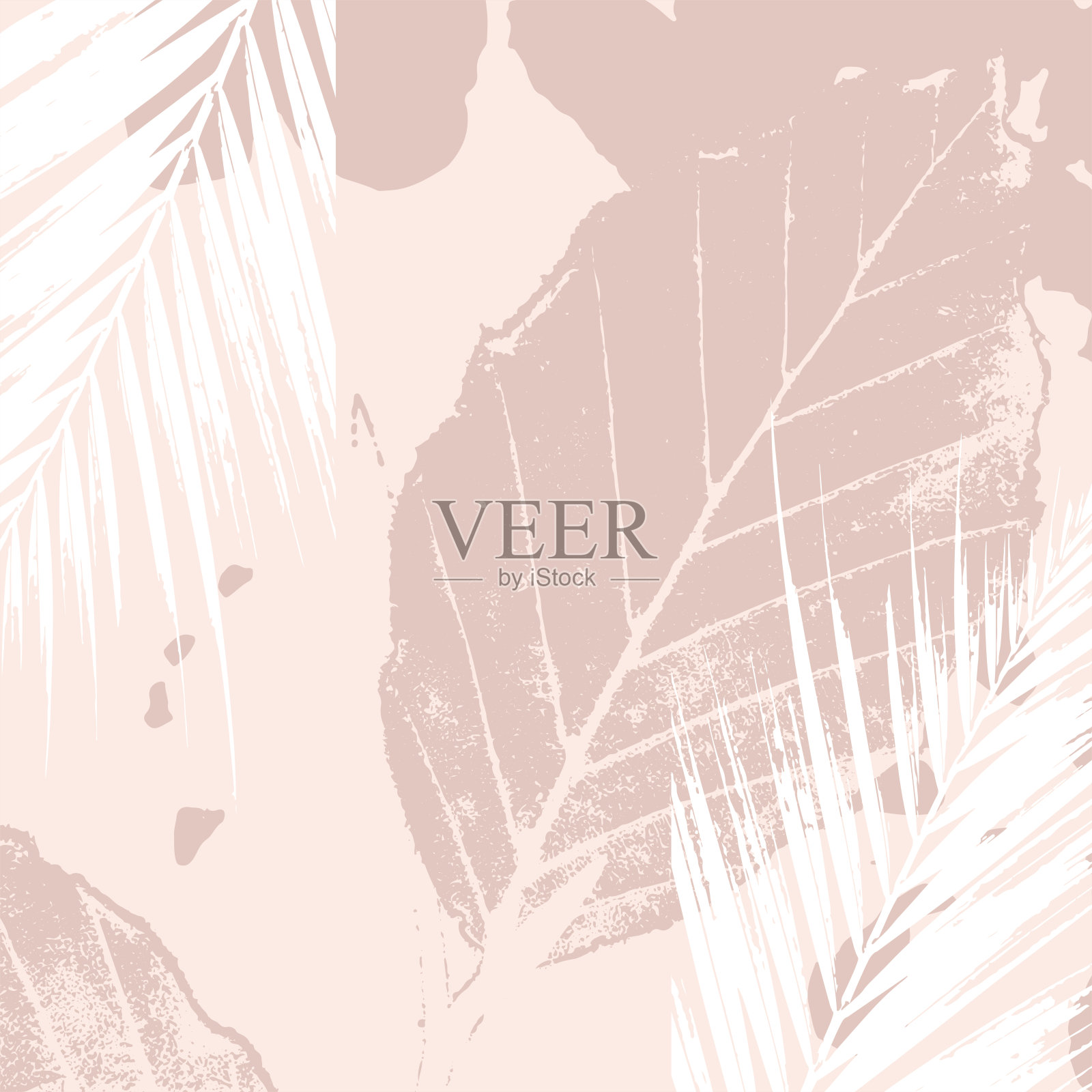 优雅奢华的裸色玫瑰粉和金色闪粉插画图片素材