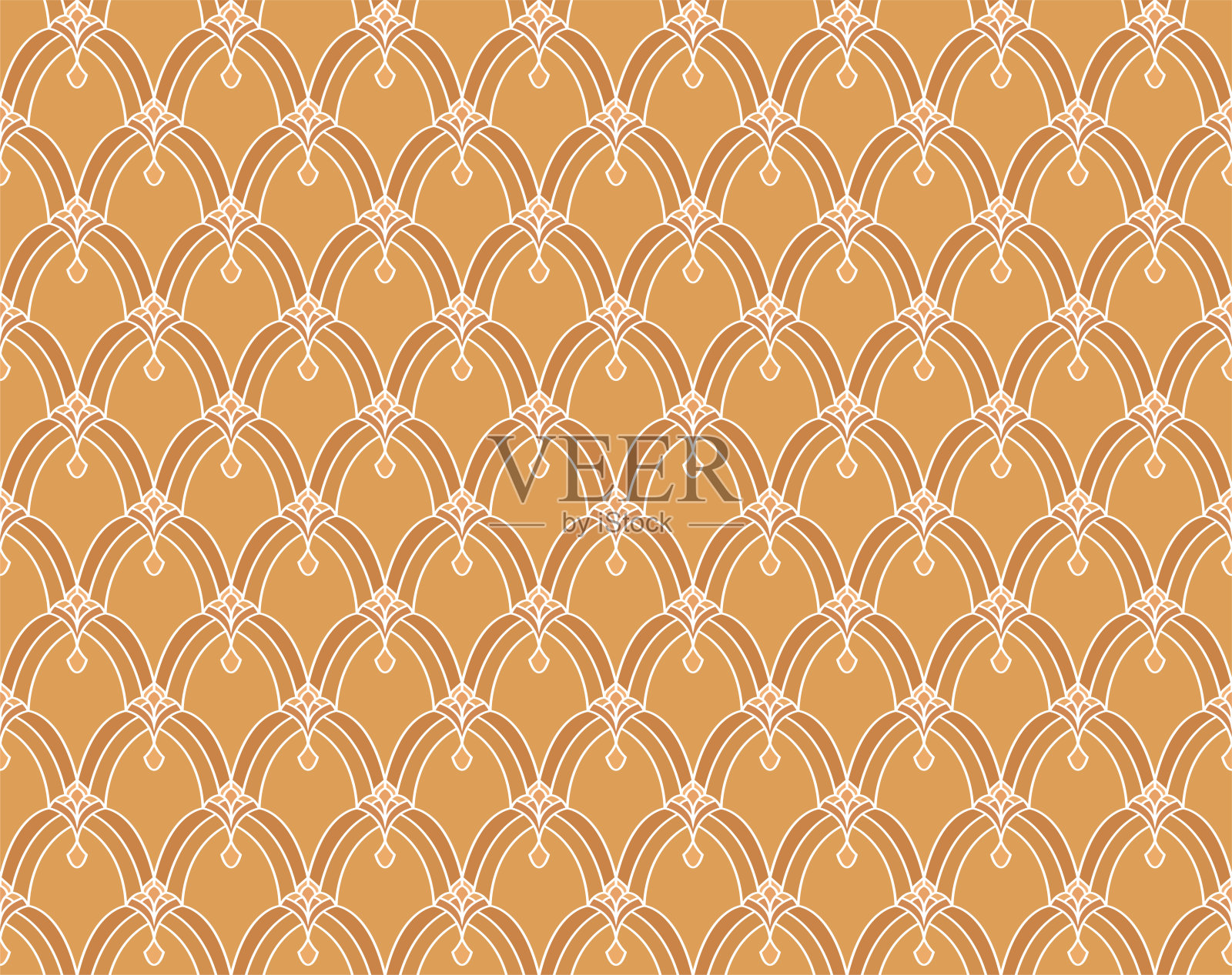 矢量抽象的阿拉伯式无缝模式。几何经典背景。复古装饰艺术质感。插画图片素材