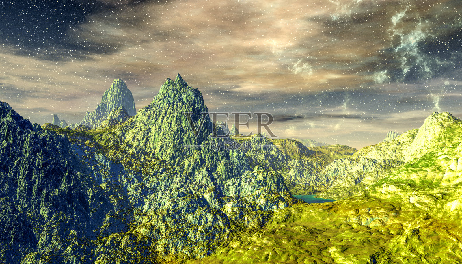 外星人的星球。沙漠。3 d渲染照片摄影图片