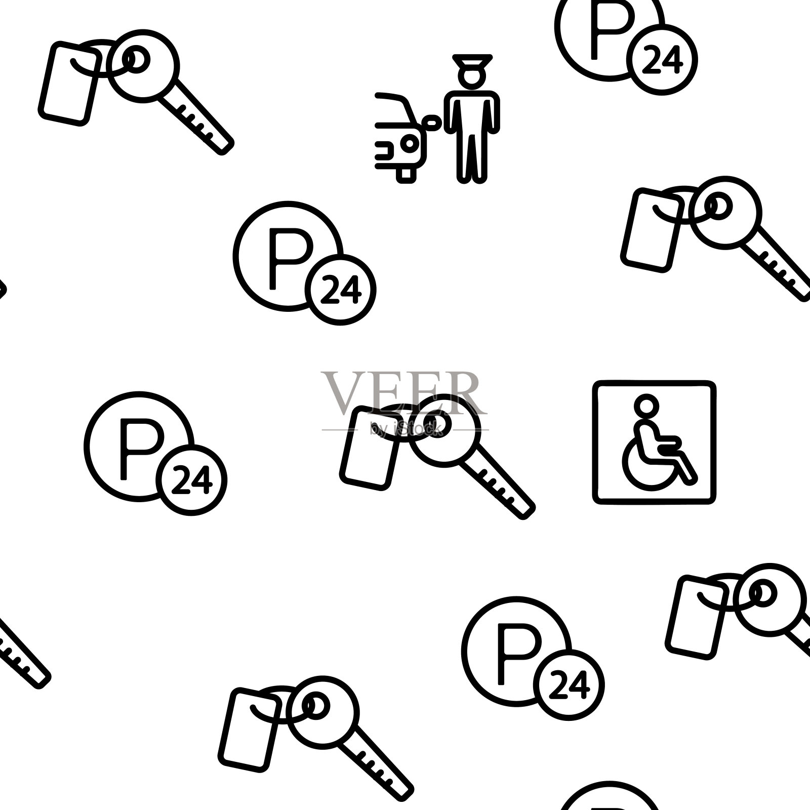 停车矢量无缝模式插画图片素材