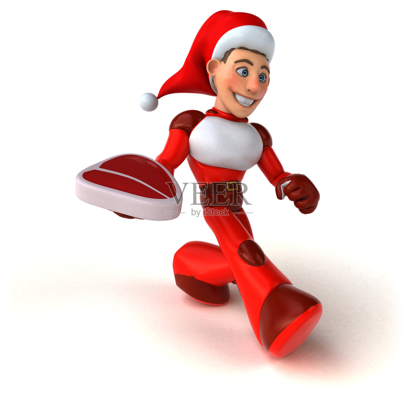有趣的超级圣诞老人- 3D插图照片摄影图片