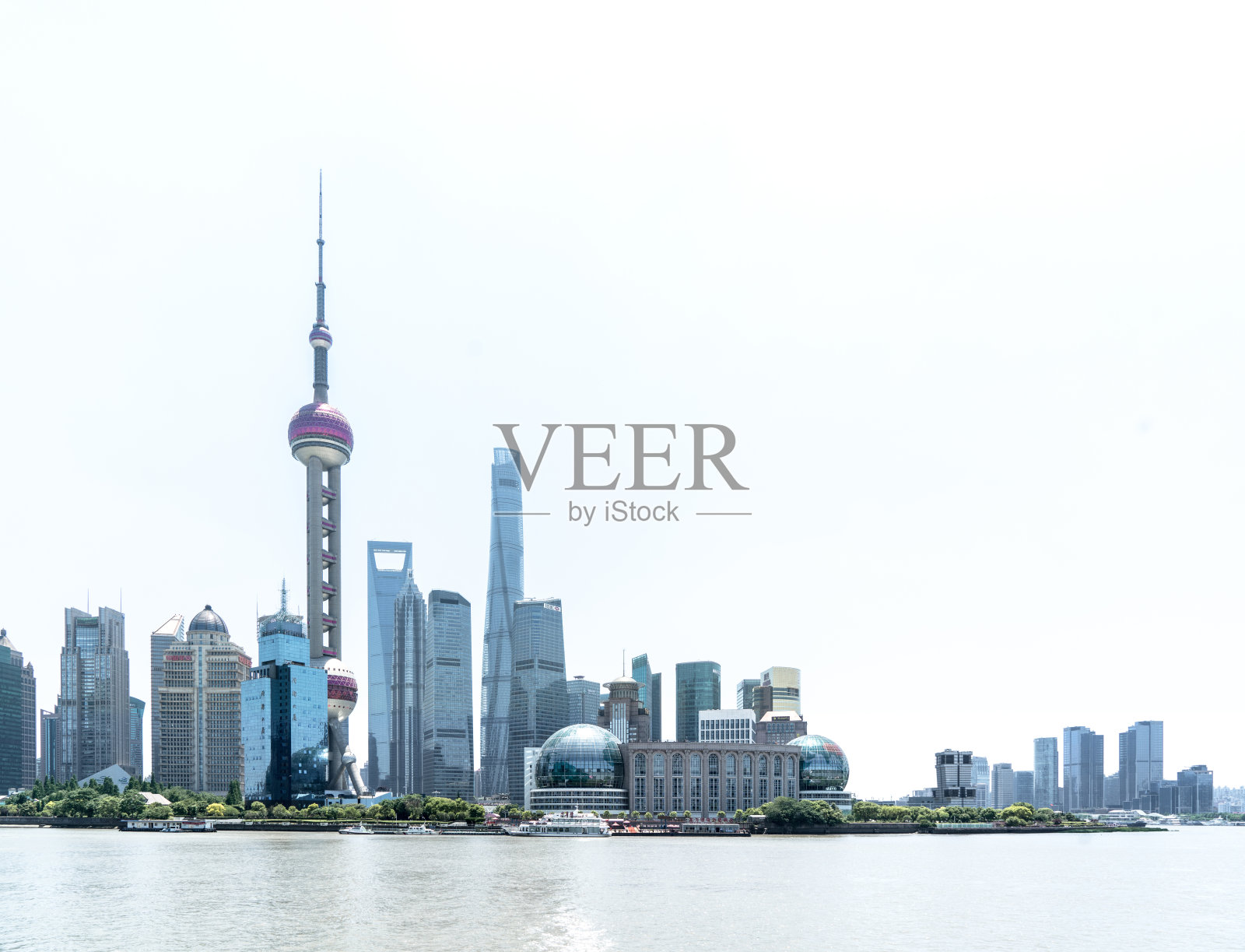 中国上海的天际线全景图和标志性建筑照片摄影图片