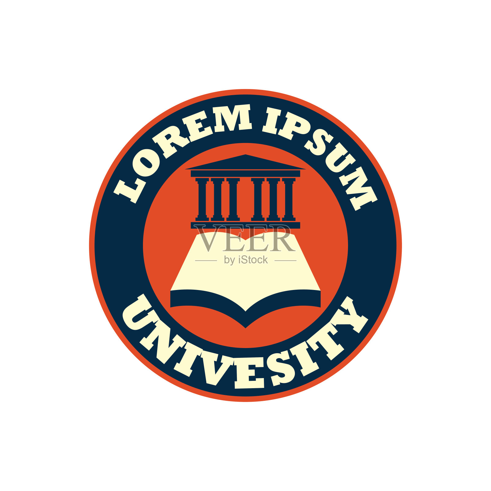 大学/校园标志，文字空间为您的口号/标签线插画图片素材