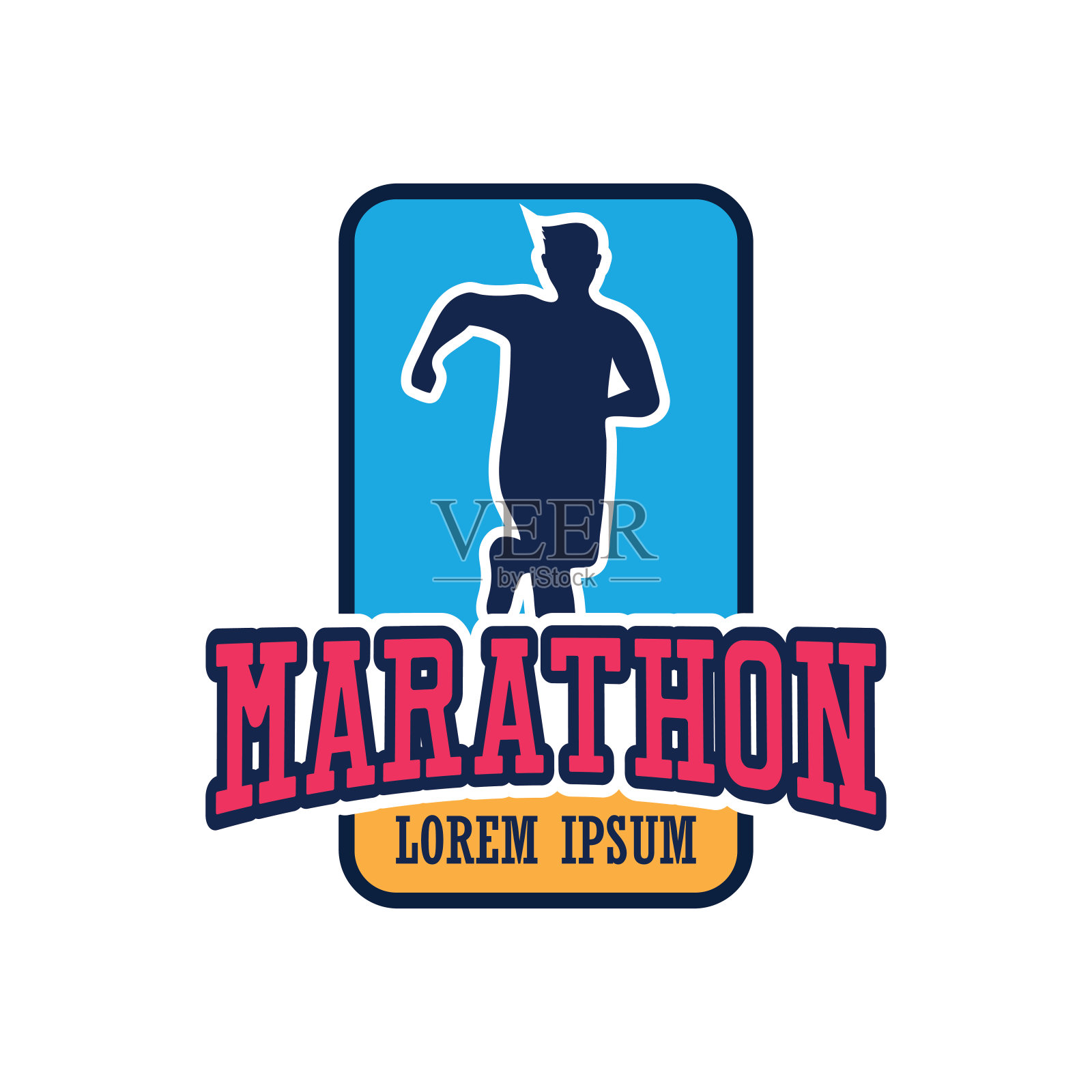 跑步比赛的人/马拉松，运动和活动标志插画图片素材