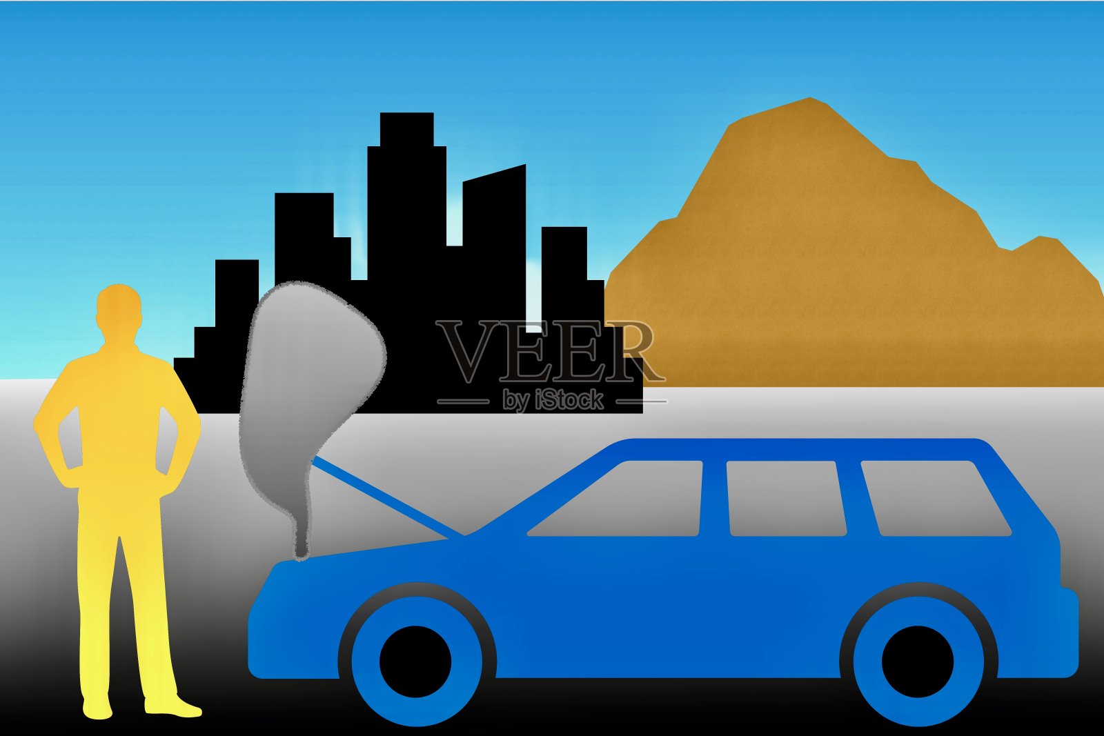 汽车故障插画图片素材