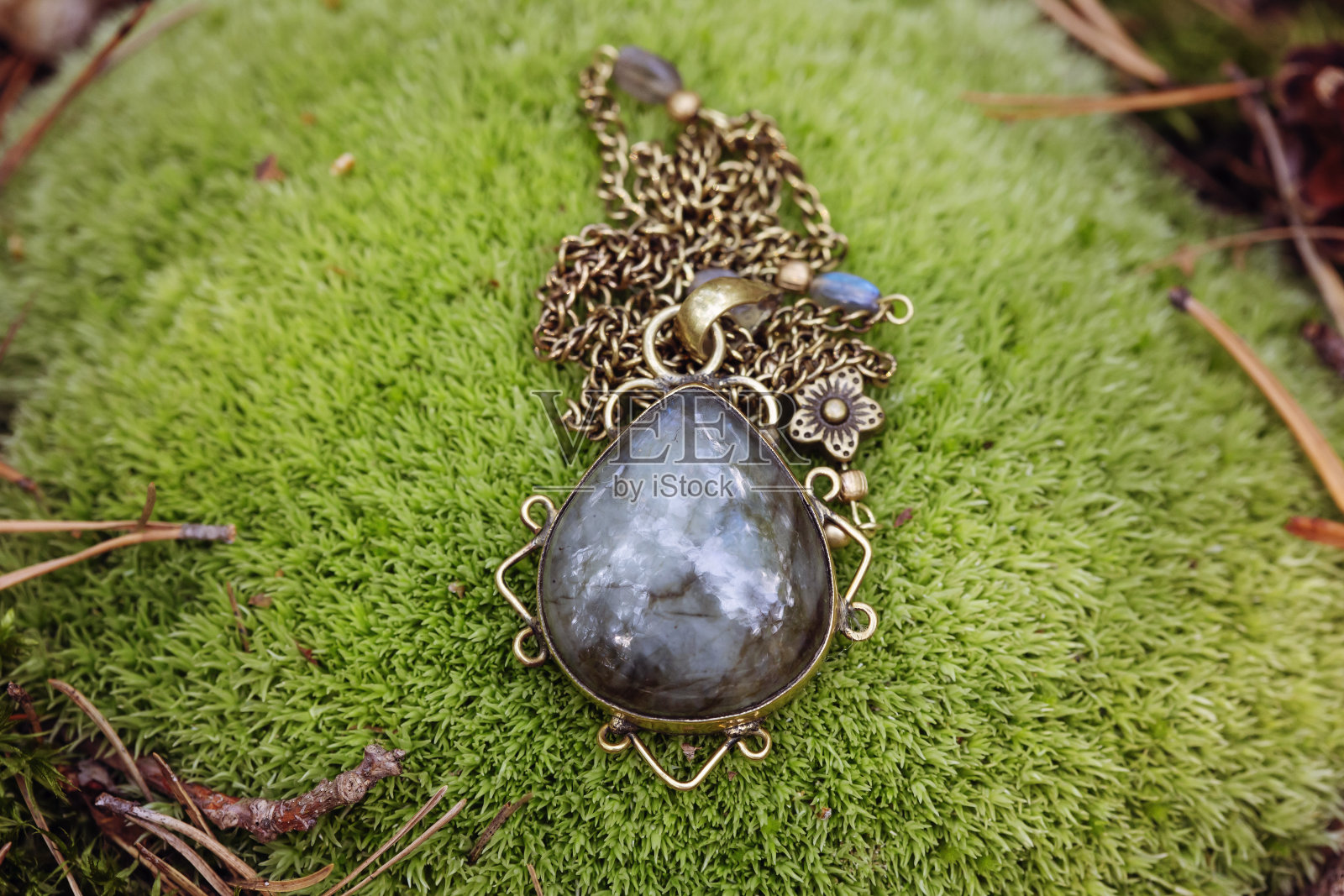 拉布拉多石滴形装饰吊坠照片摄影图片