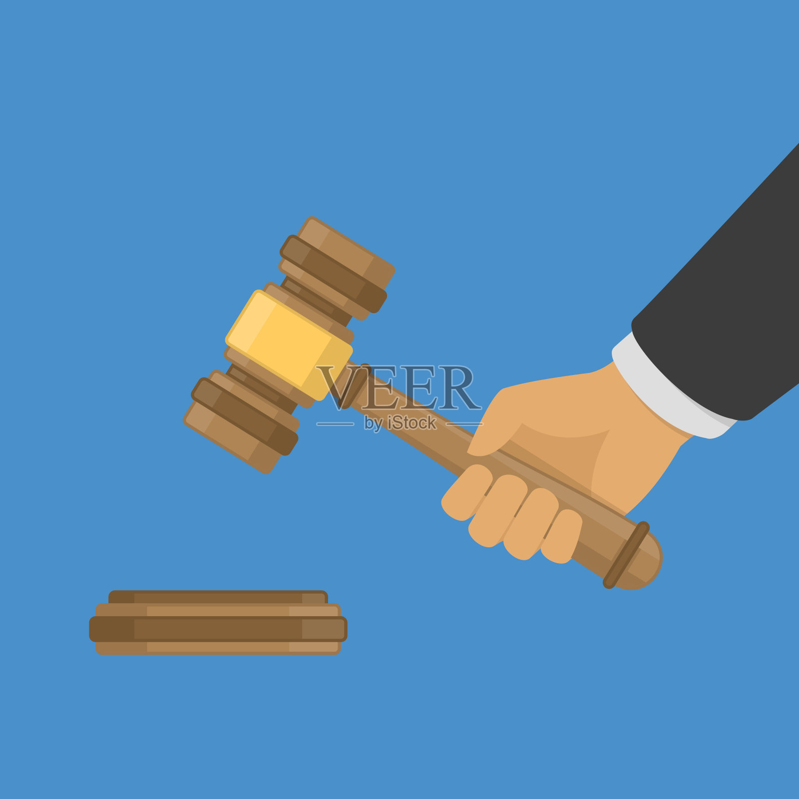 手持法槌的法官插画图片素材