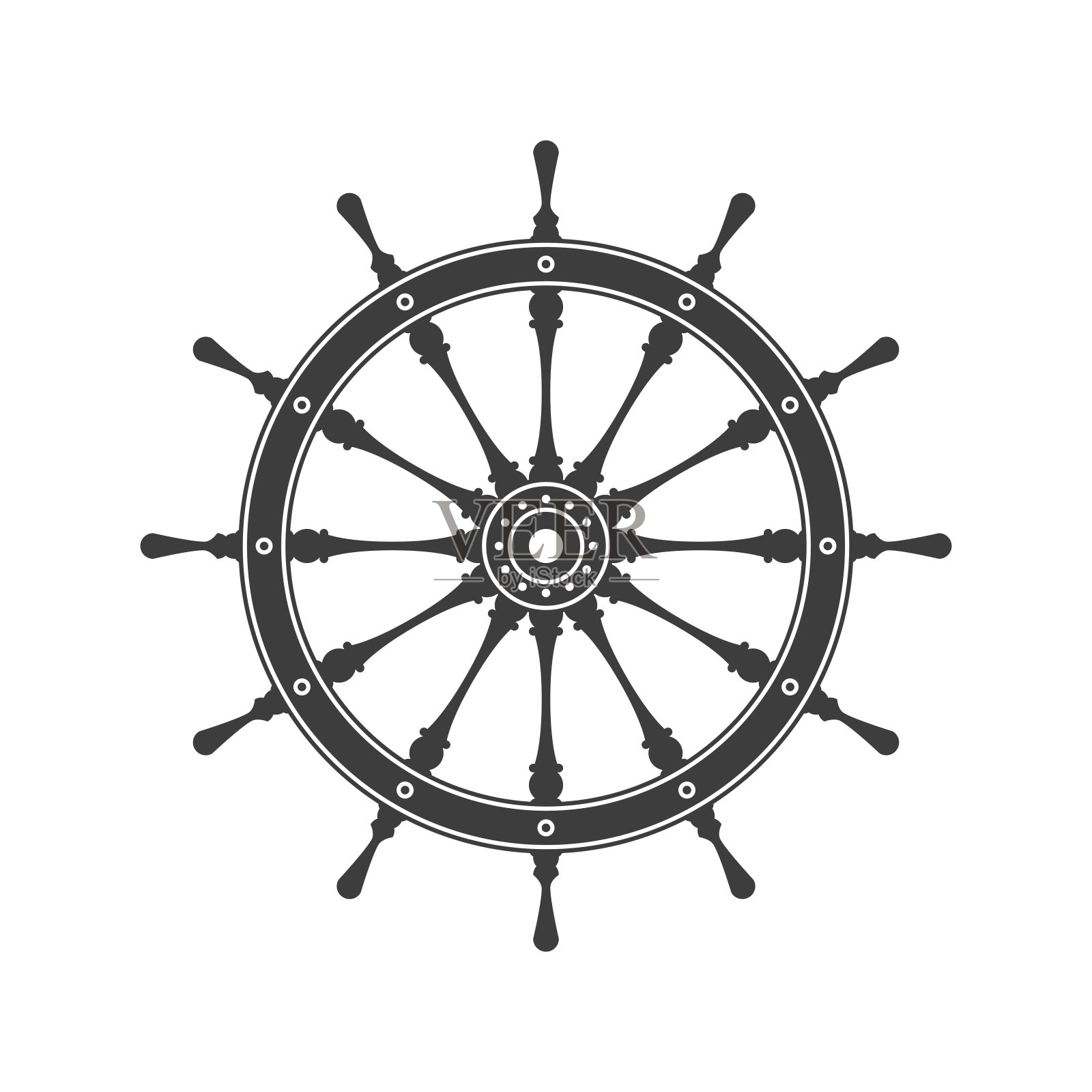 简单的船舶方向盘。设计元素图片