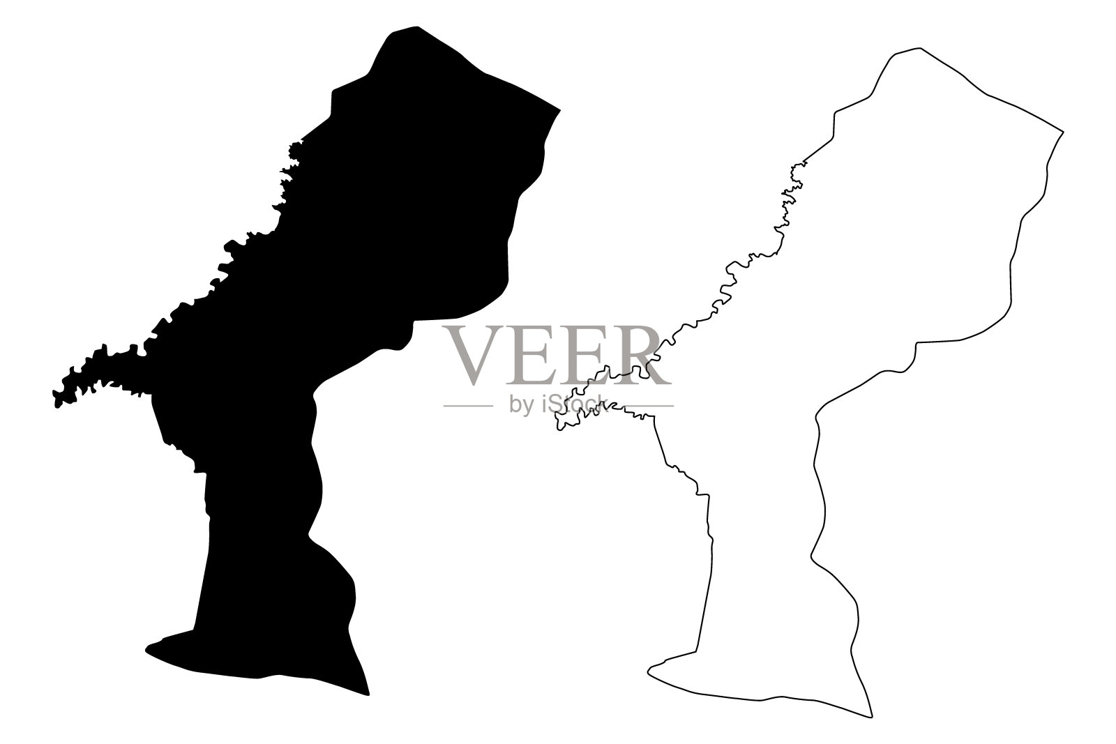 伊莱亚斯皮纳省(多米尼加共和国，伊斯帕尼奥拉岛，多米尼加共和国诸省)地图矢量图，草稿Elías皮纳地图插画图片素材