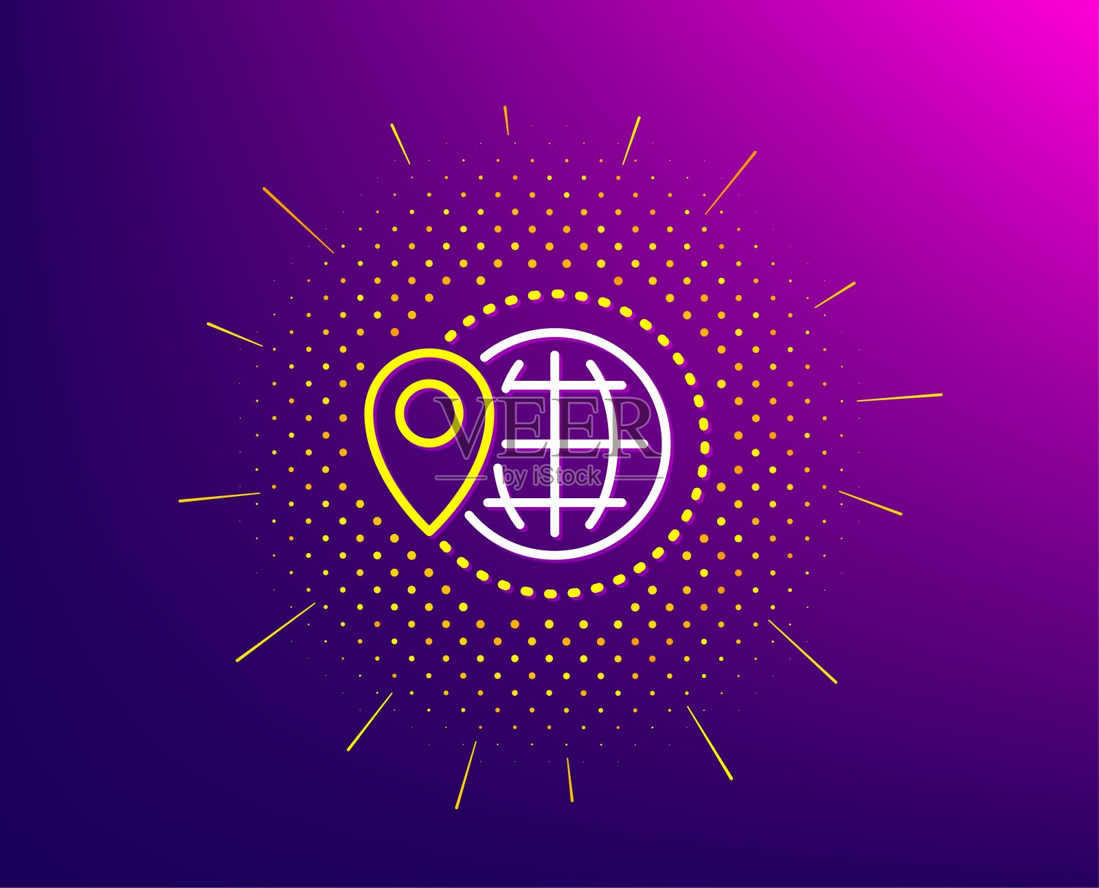 世界旅游线路图标。环球旅行的迹象。向量插画图片素材