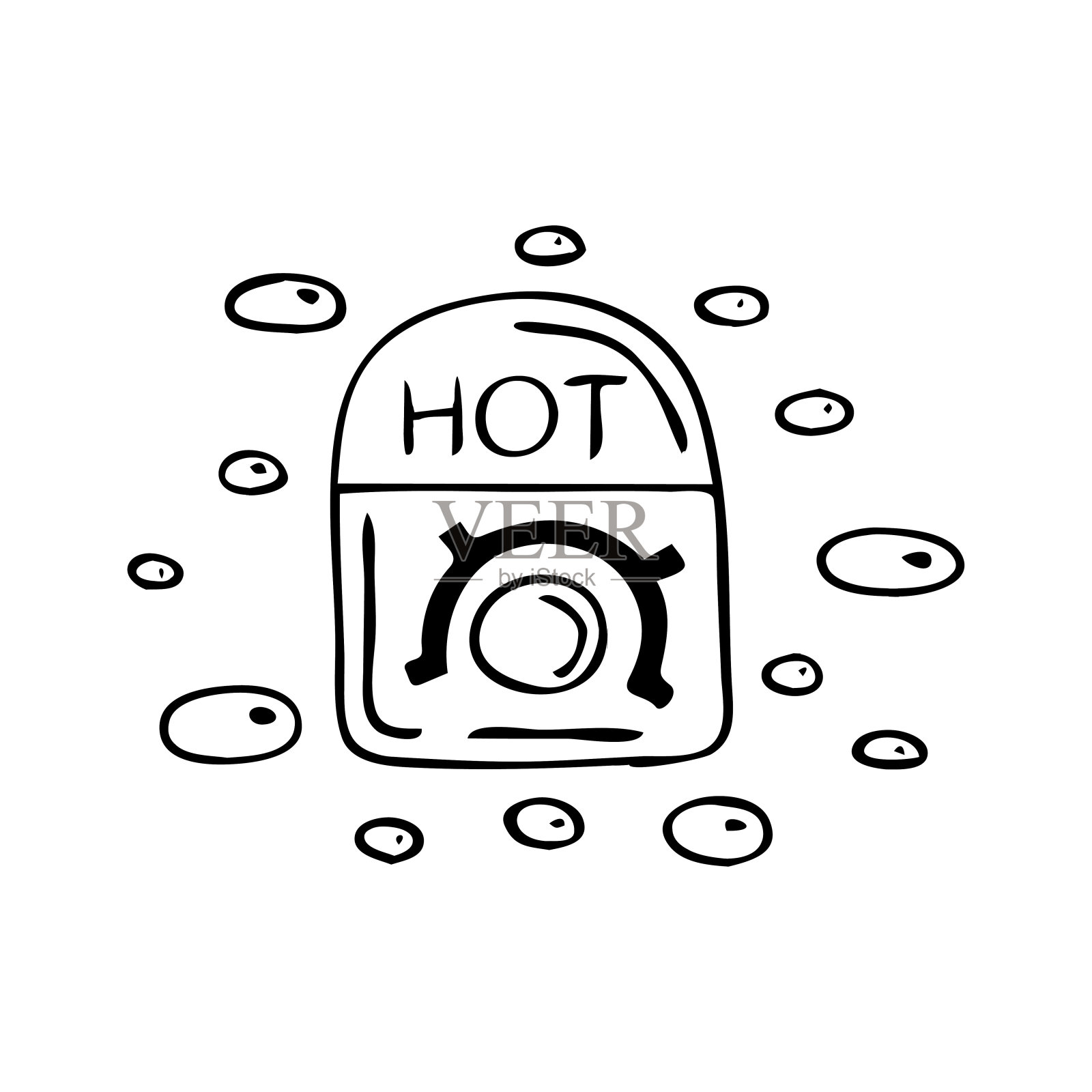 隔离涂鸦蜡加热器。插画图片素材