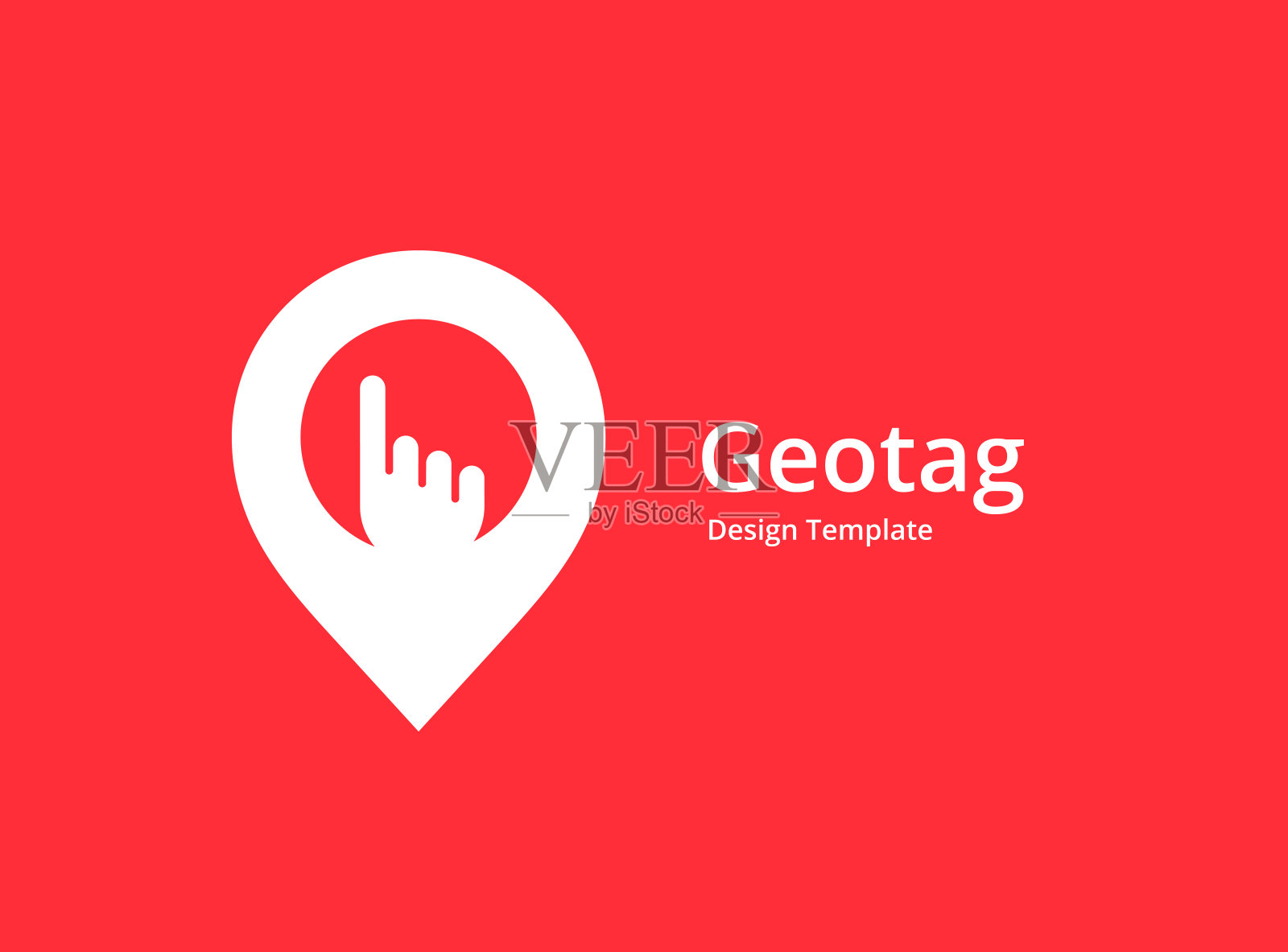 地理标签与手或定位针符号图标设计插画图片素材