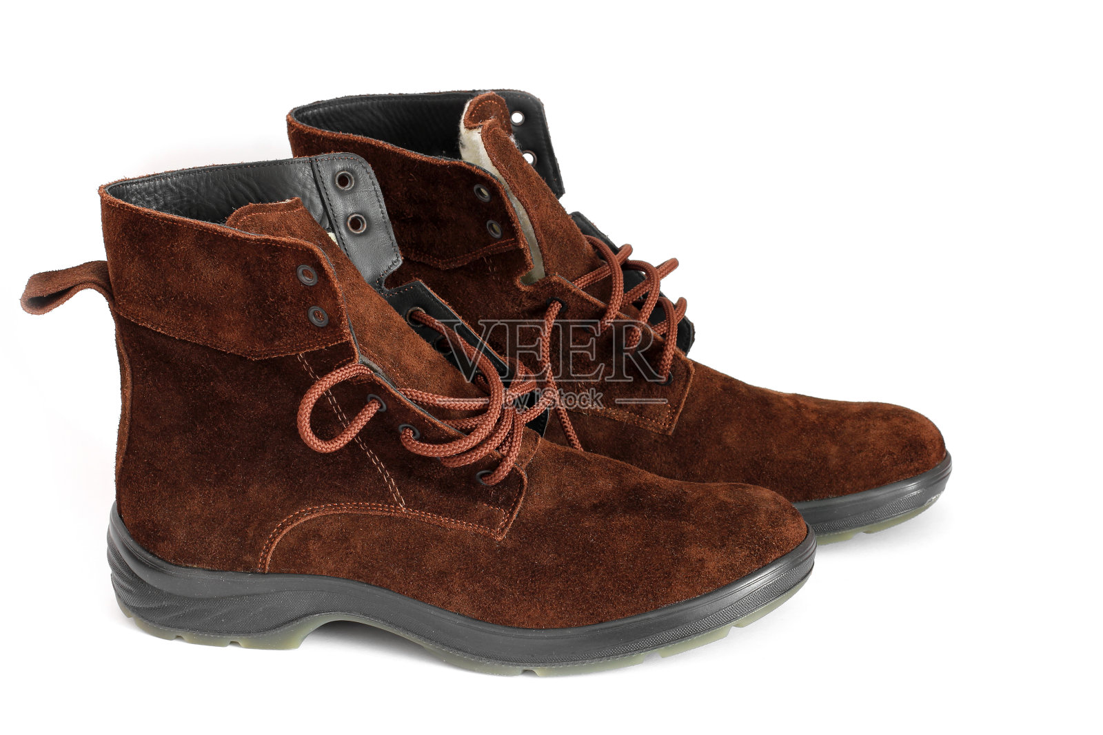 白色背景的冬季靴子照片摄影图片