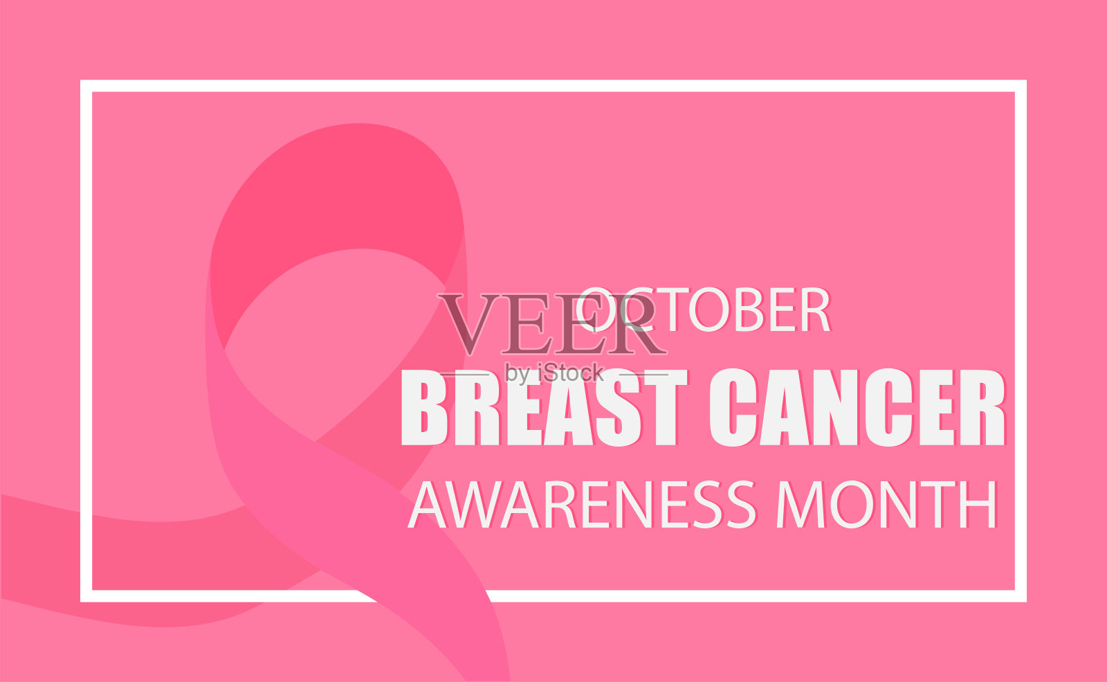 十月乳腺癌宣传月。向量横幅,卡。插画图片素材