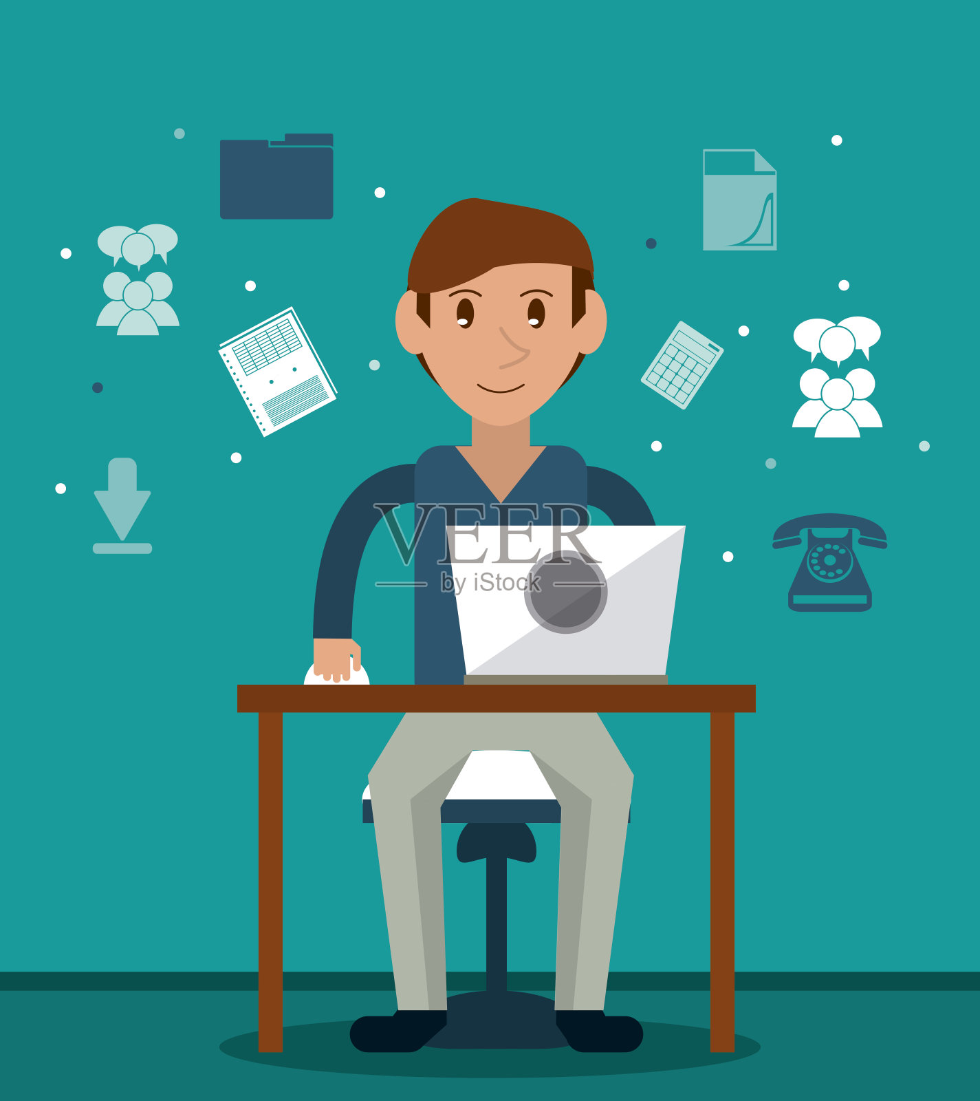 卡通人物和自由设计师插画图片素材