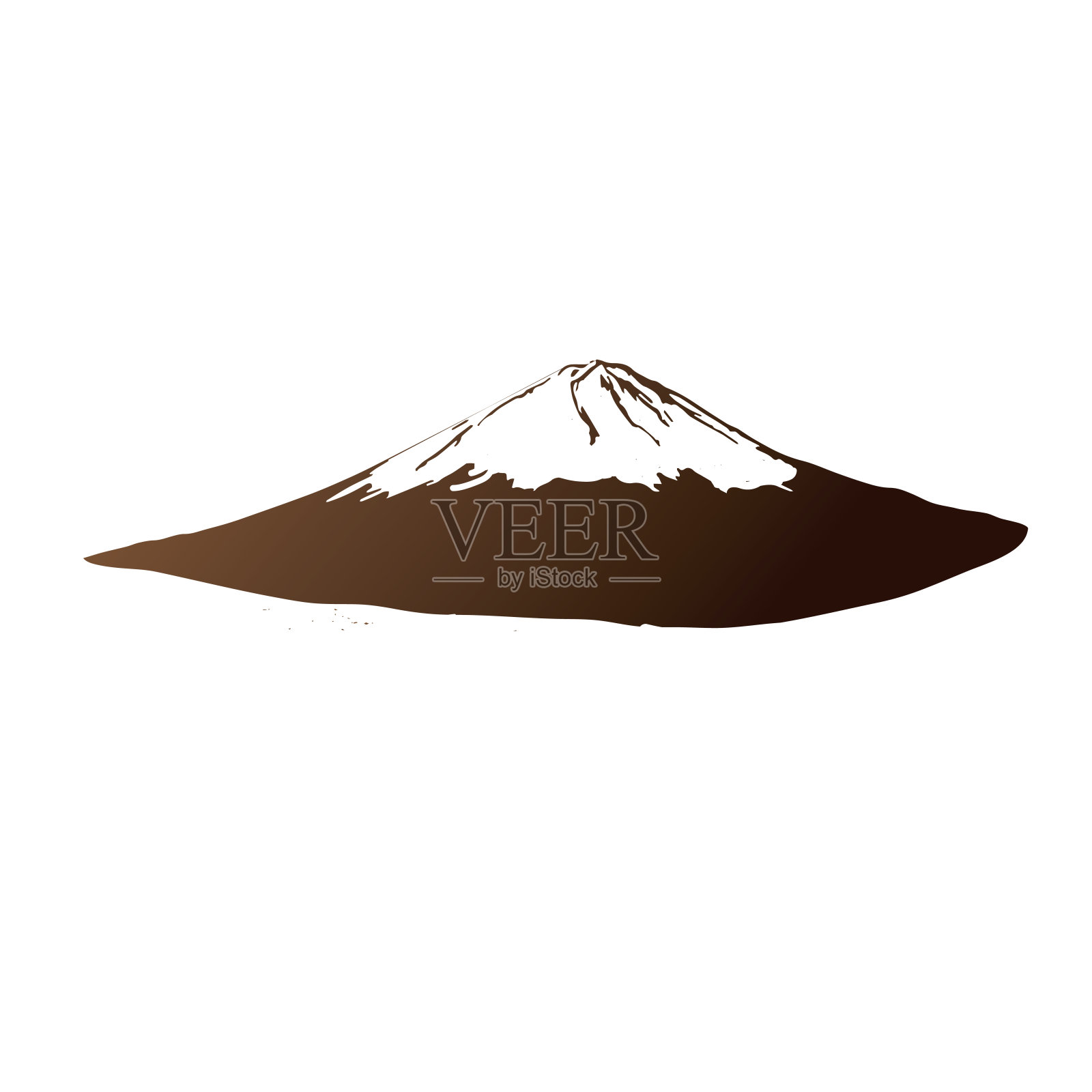 的雪山插画图片素材