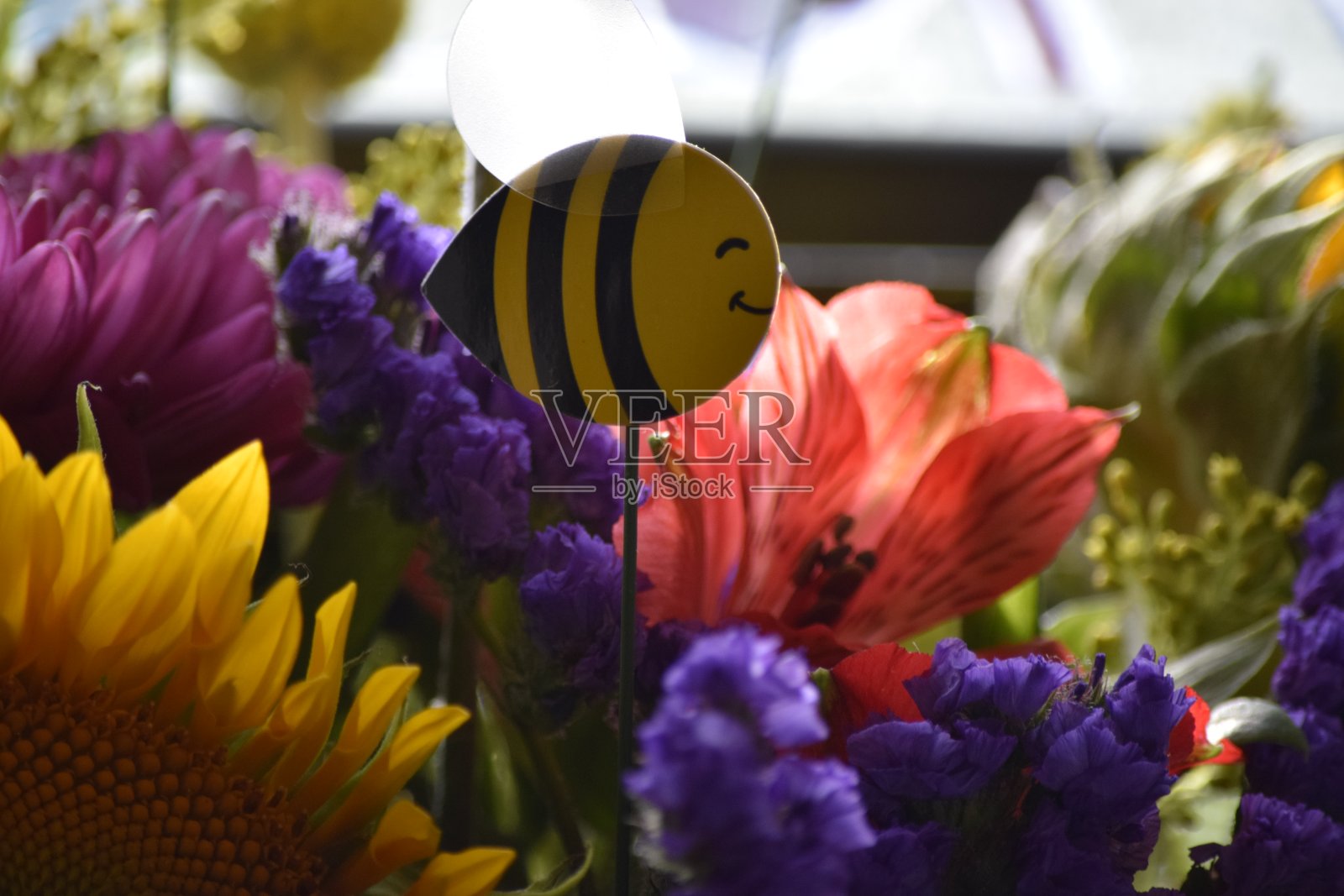 蜜蜂装饰花照片摄影图片