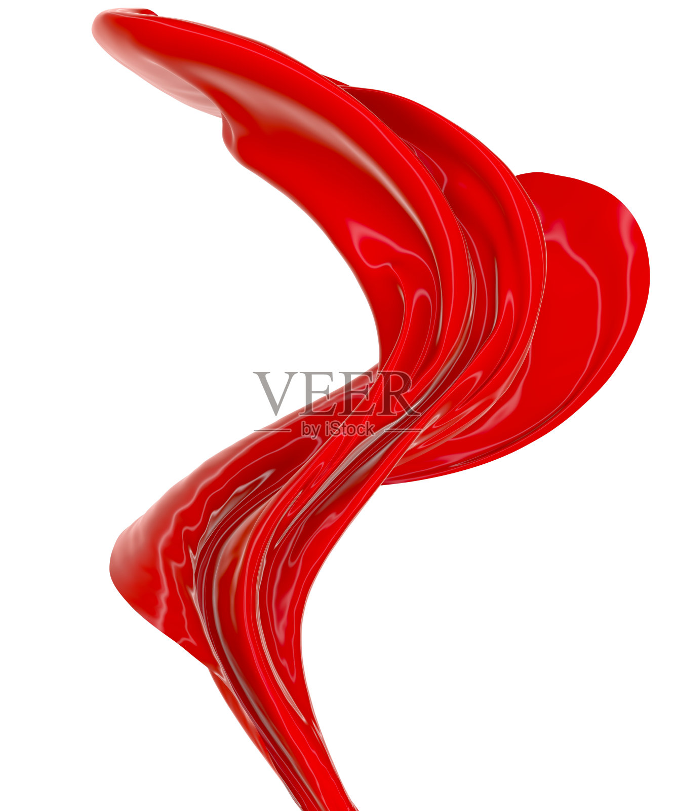 白色背景上的波浪织物。3 d渲染。照片摄影图片