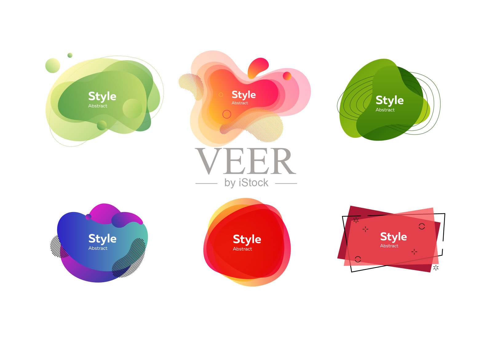 一套多彩的抽象风格元素插画图片素材