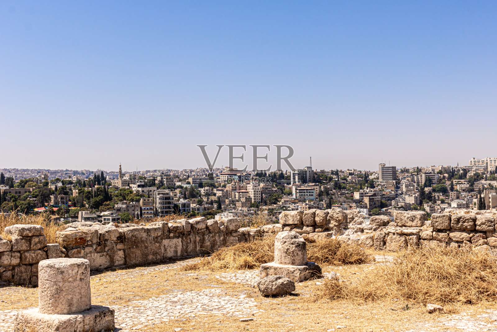 安曼城堡内倭马亚宫的大力神庙遗址照片摄影图片