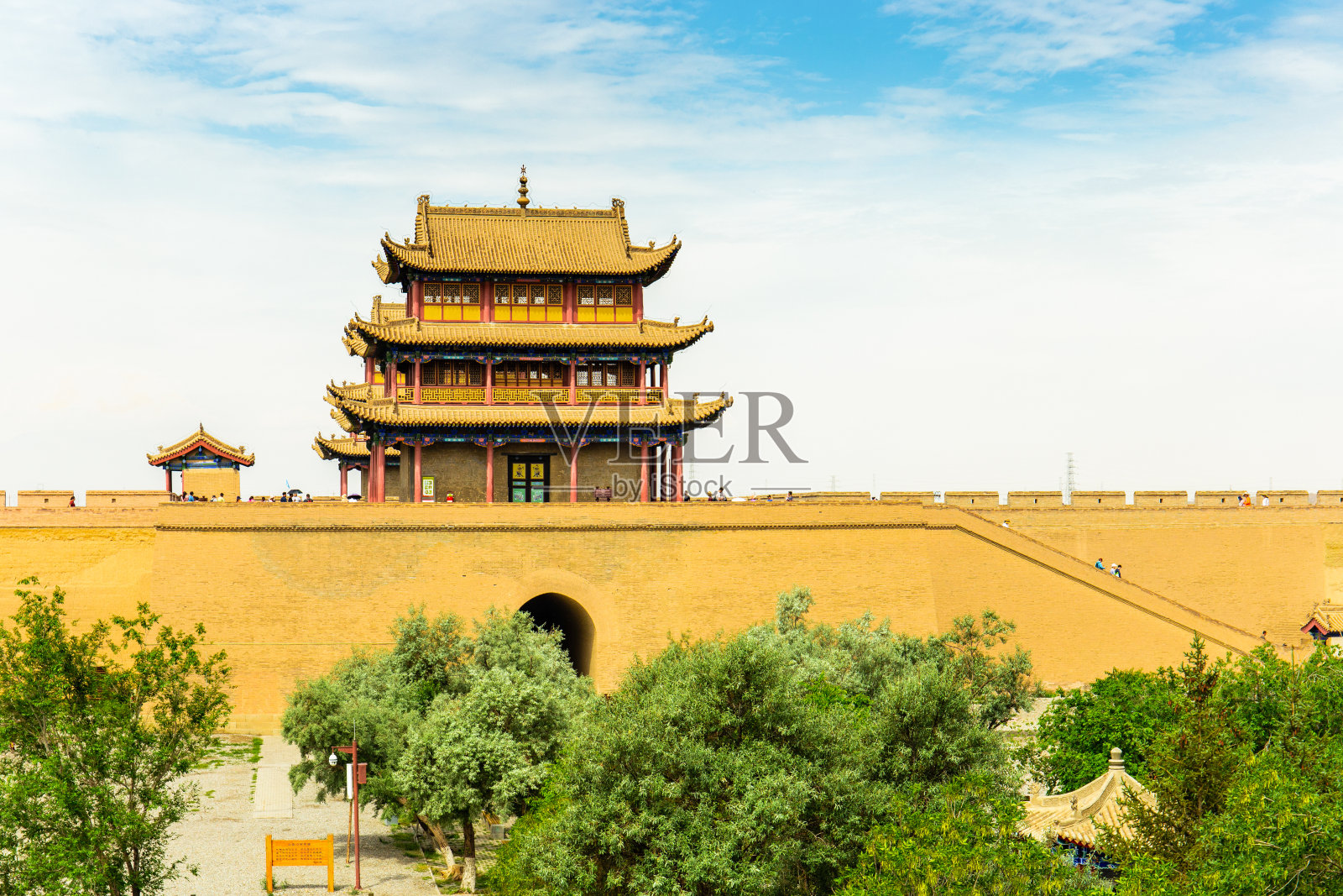 中国古代长城的西关，嘉峪关，甘肃省，中国照片摄影图片