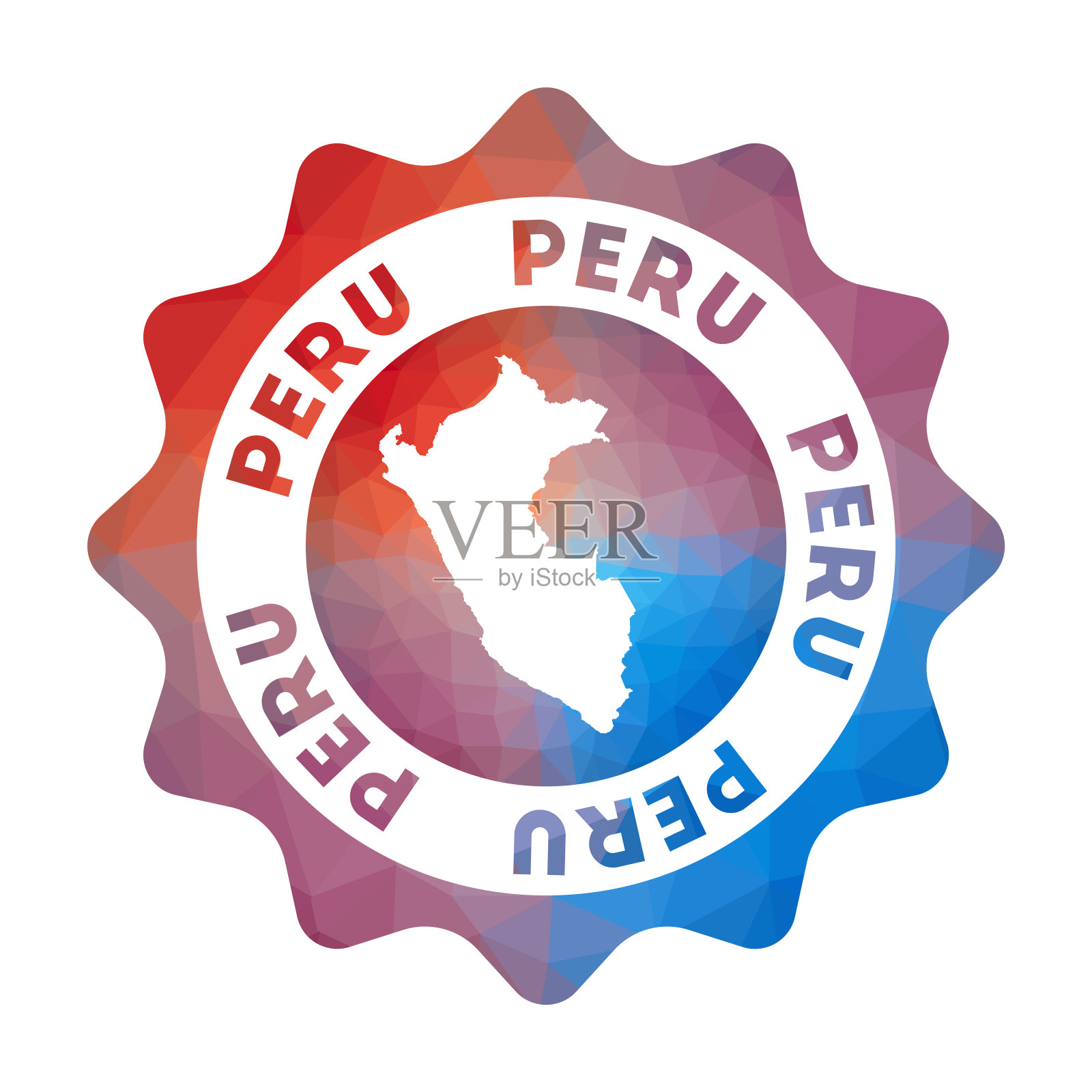 秘鲁低聚标志。插画图片素材