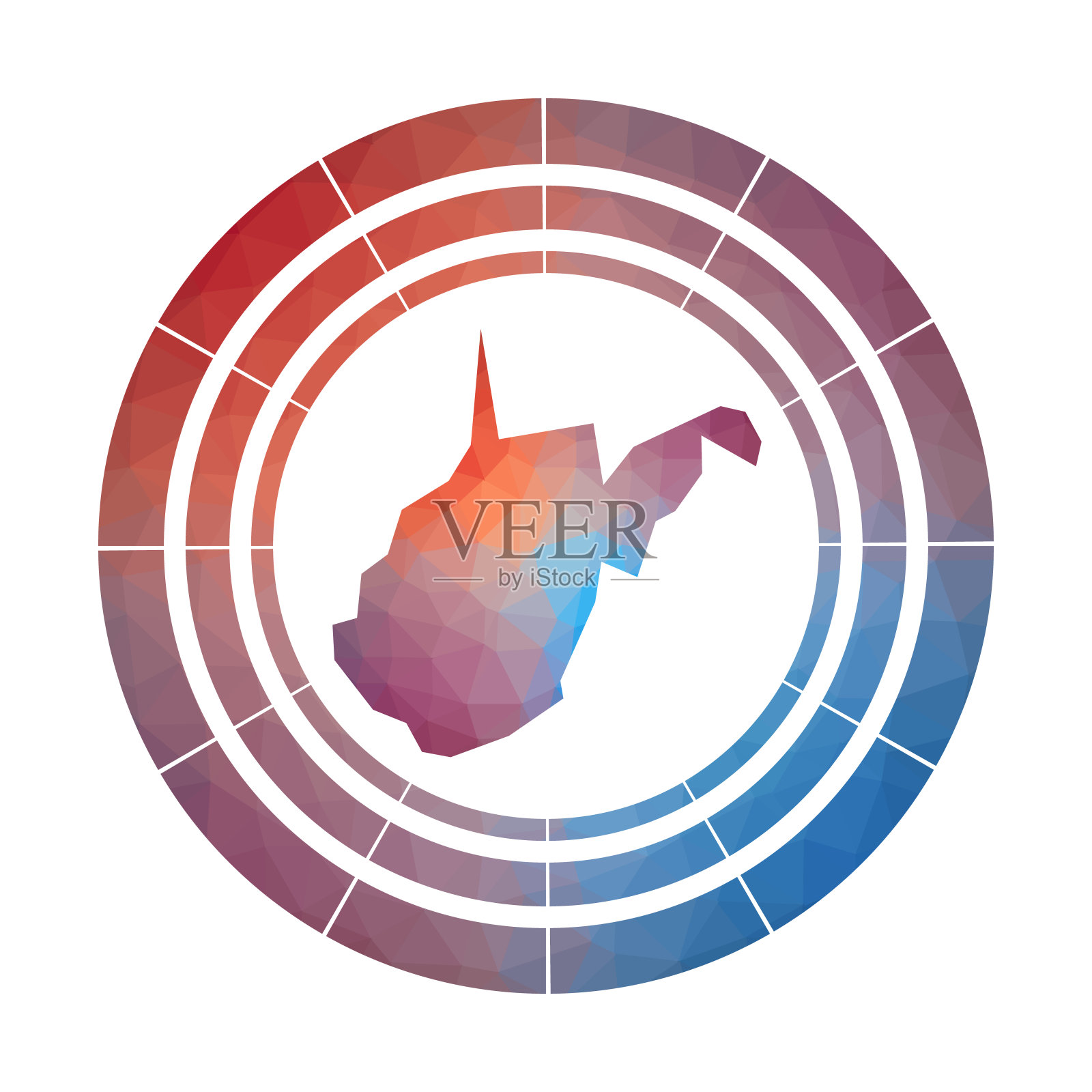 西维吉尼亚州的徽章。插画图片素材