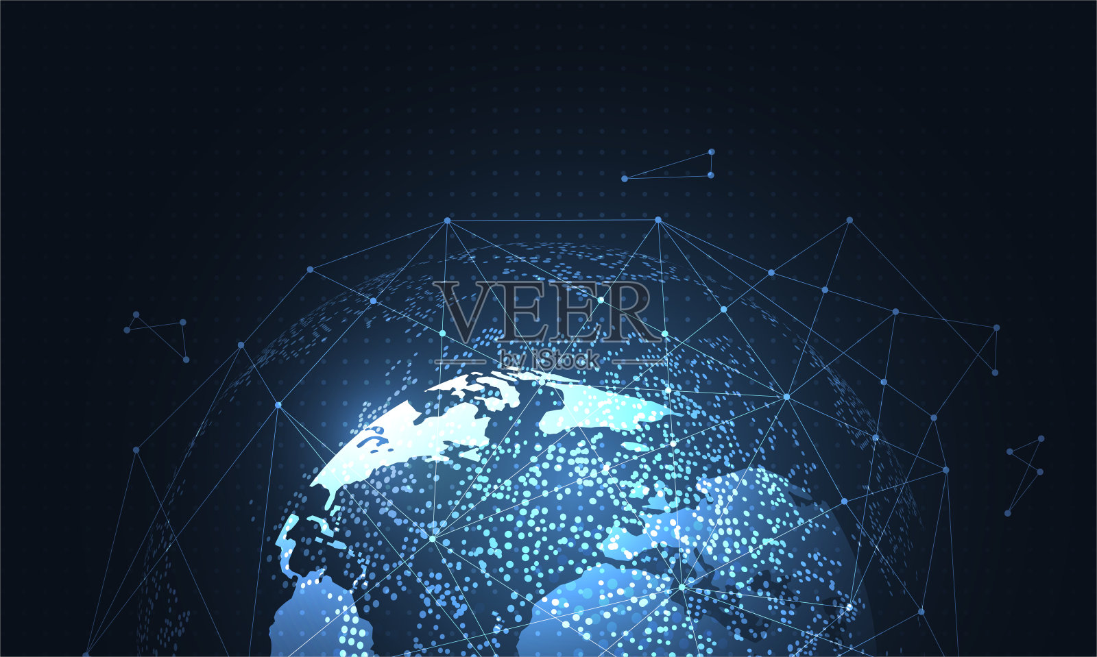 全球网络连接。世界地图的点和线组成概念的全球业务。矢量图插画图片素材