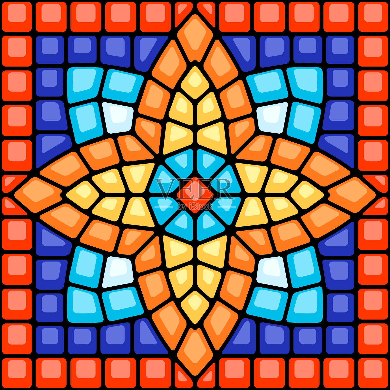 古老的马赛克瓷砖图案。插画图片素材