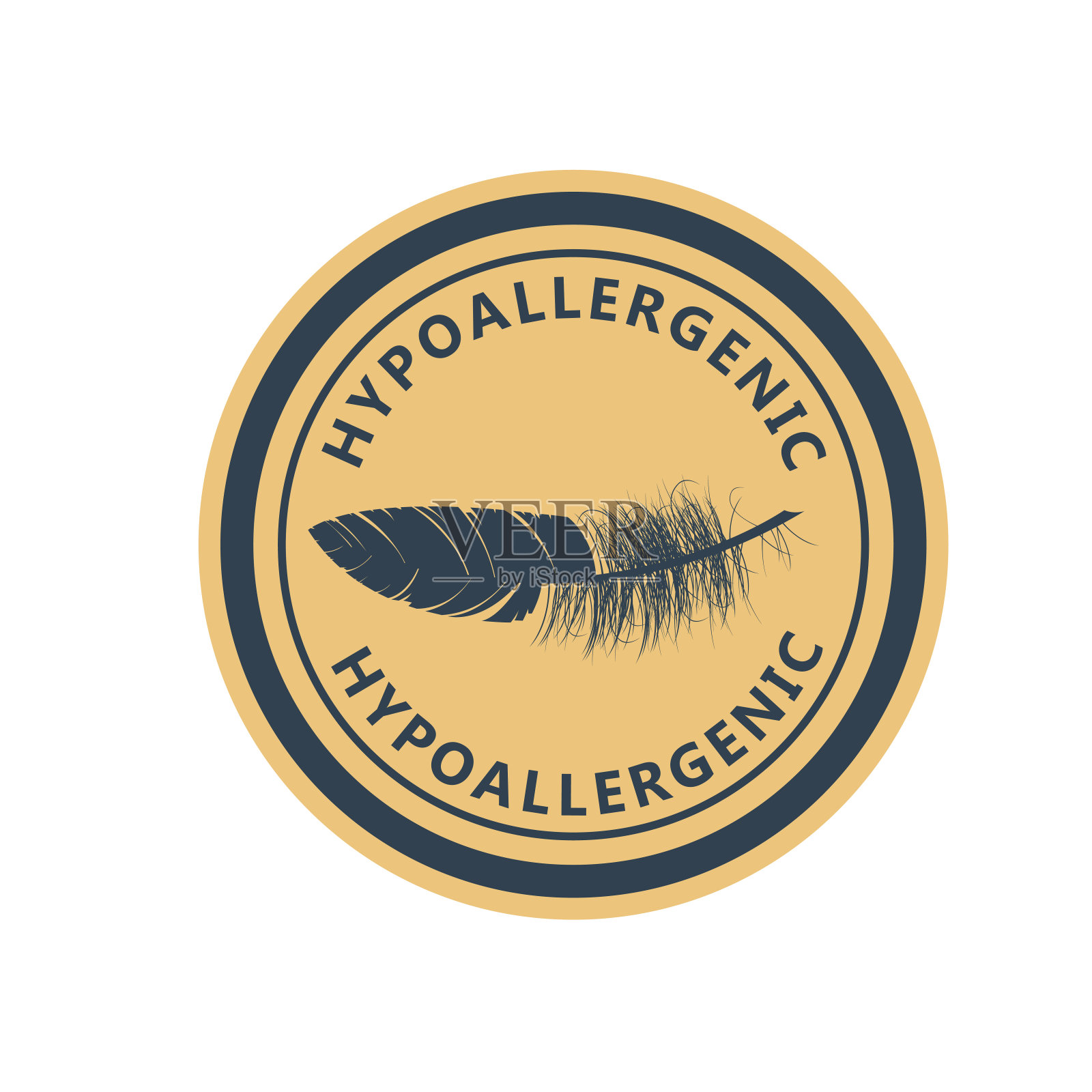 低过敏性测试产品标志-标签为低过敏性包装，皮肤病学测试标志为敏感皮肤插画图片素材