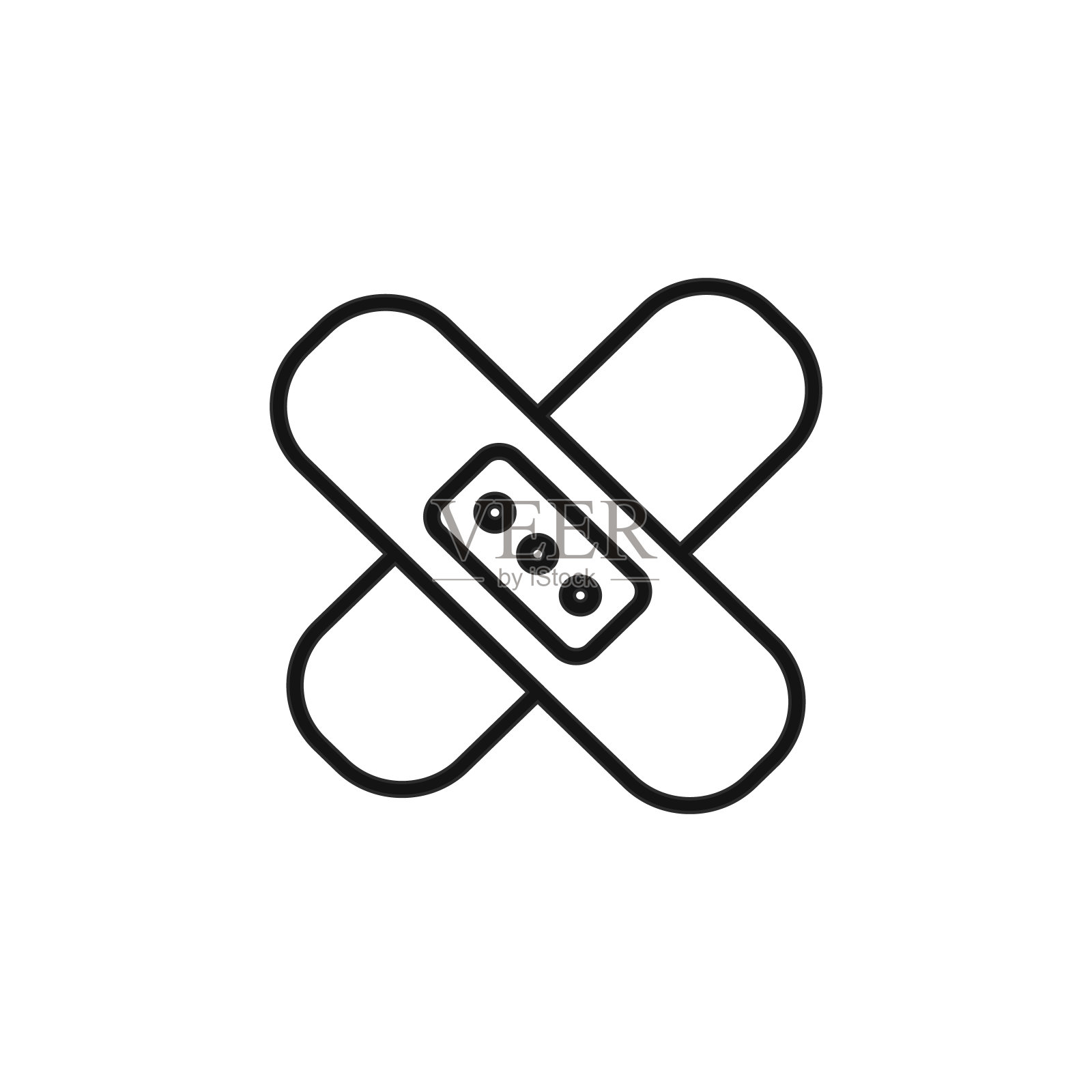 膏药线图标。元素的医疗工具图标。标志，符号收集，简单的图标网站，网页设计，移动应用程序插画图片素材