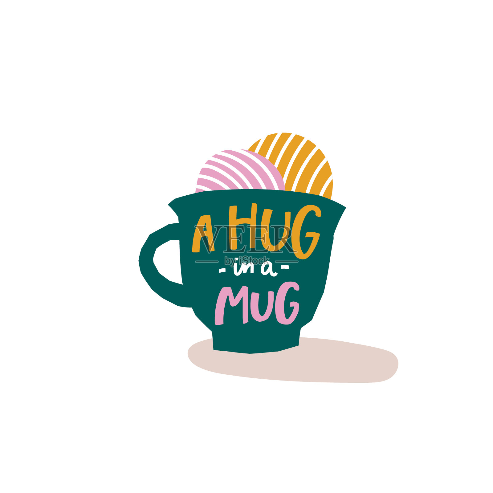 咖啡衬衫上写着字插画图片素材