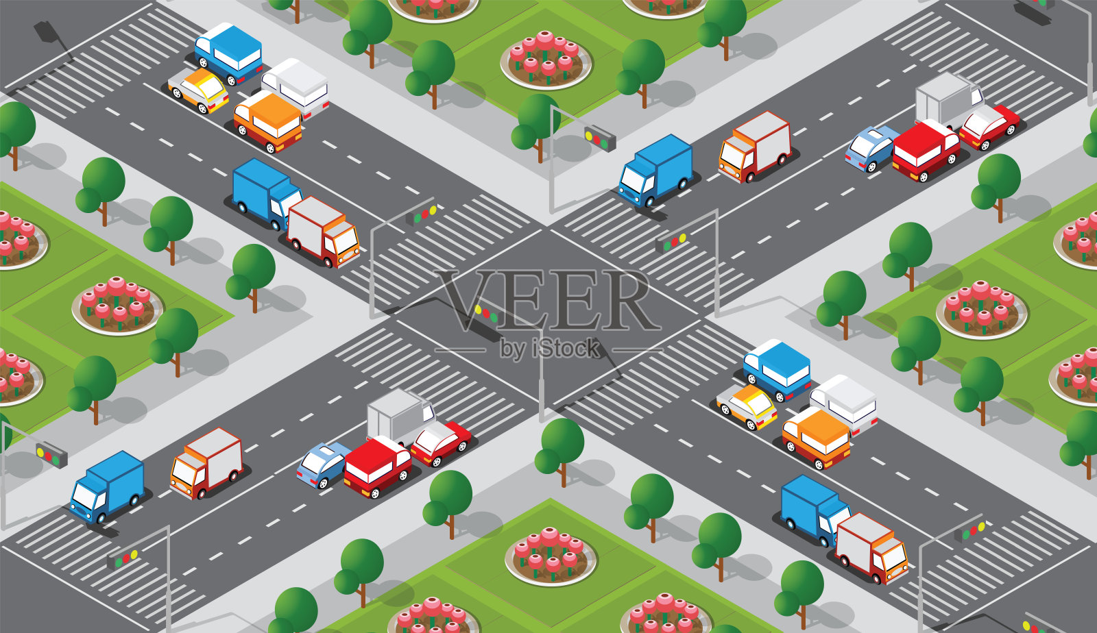 无缝城市地图模式插画图片素材