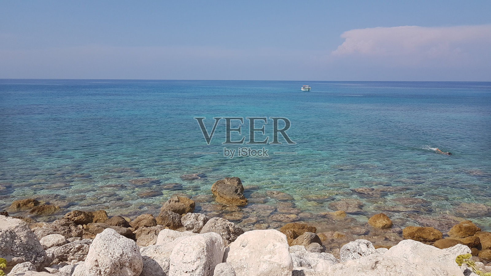 位于希腊莱夫卡达岛尼基塔斯城旅游避暑胜地照片摄影图片