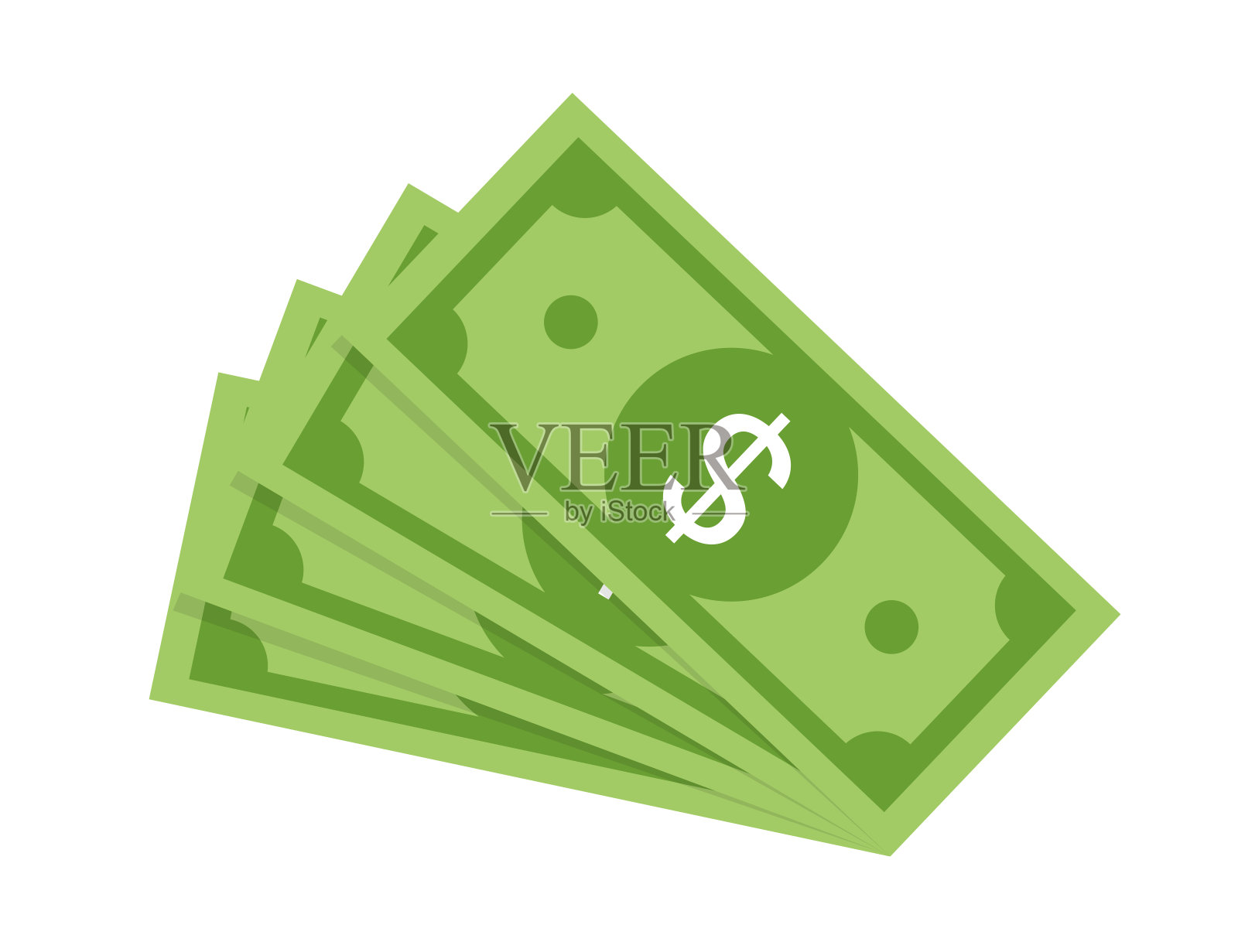 钞票是钞票的载体。纸币货币金融美元插图。美元的概念。金钱孤立在白色背景下。插画图片素材