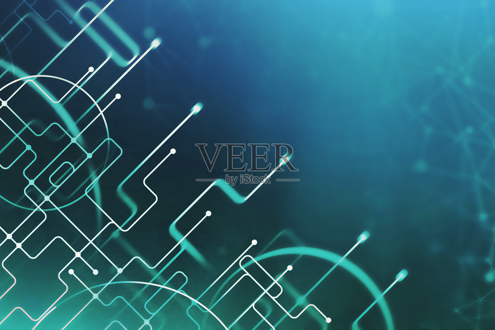 抽象沉浸式绿色连接界面照片摄影图片