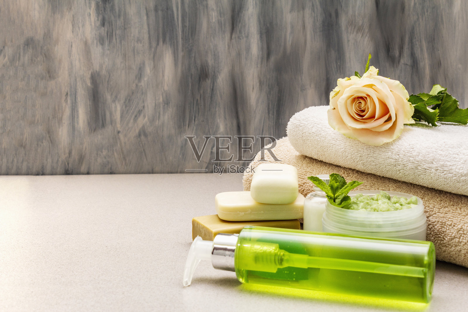 养生美容spa花概念。天然放松成分照片摄影图片