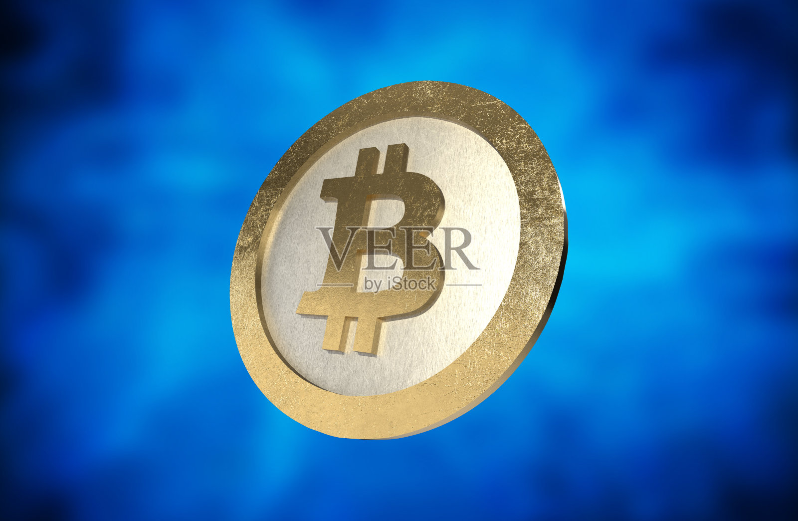 加密货币比特币3D渲染照片摄影图片