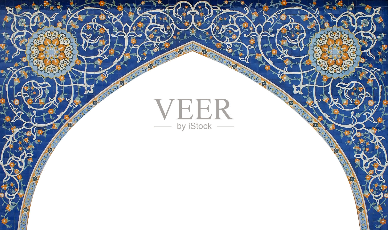 拱门。东方建筑图案上色。照片摄影图片