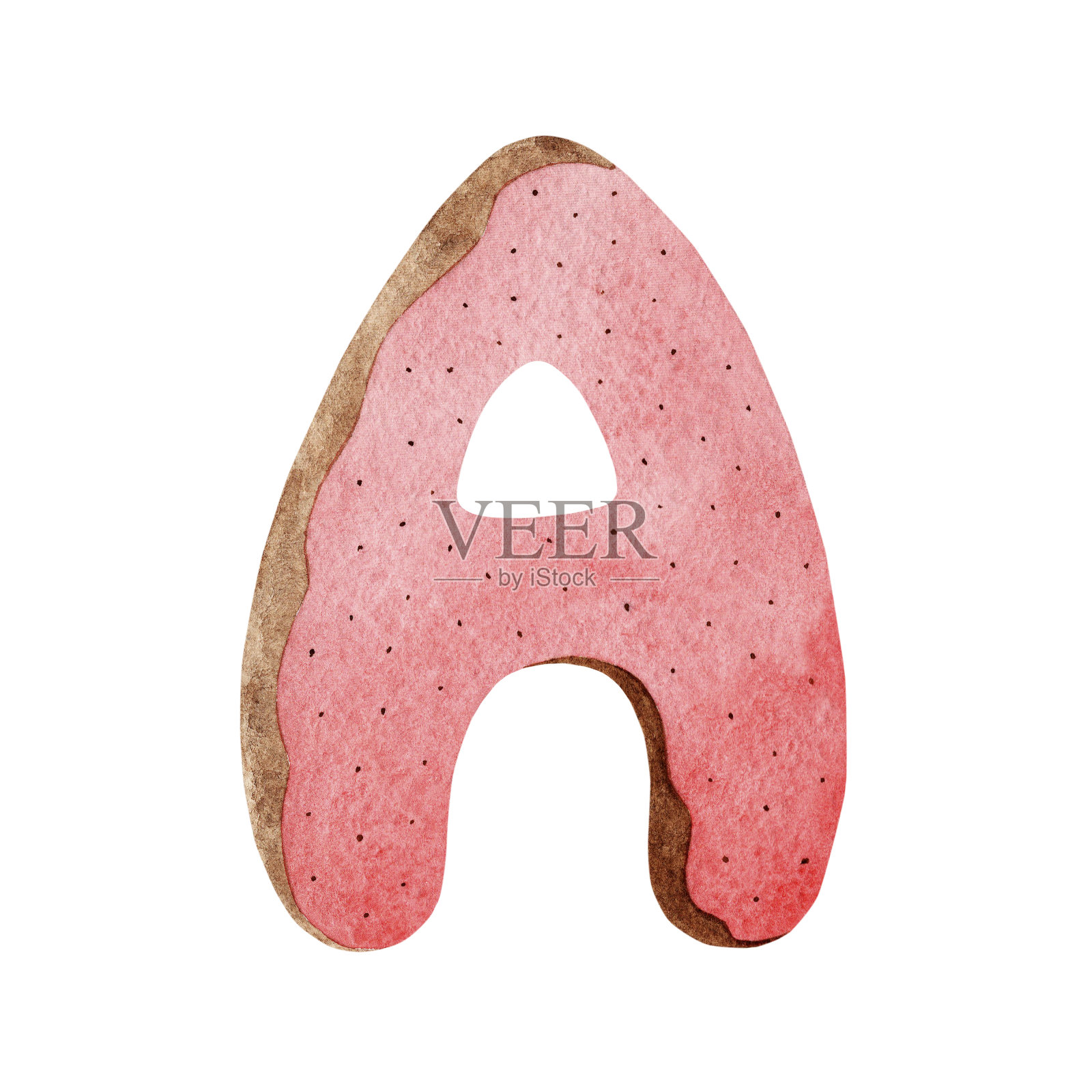 圣诞姜饼形式的字母A。设计元素图片