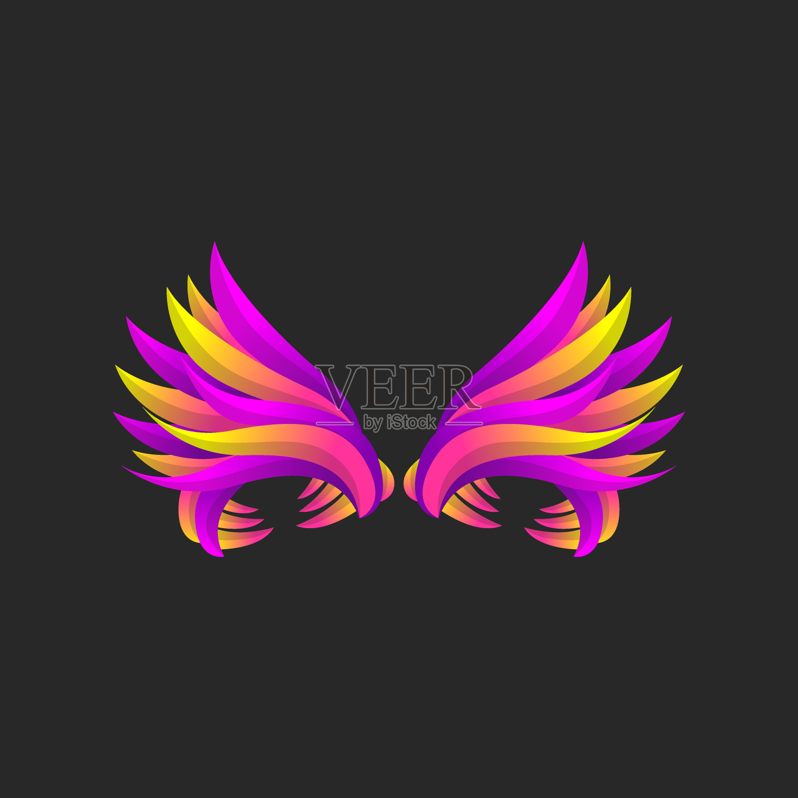 老虎标志采用色彩渐变风格，现代设计，为公司企业服务插画图片素材