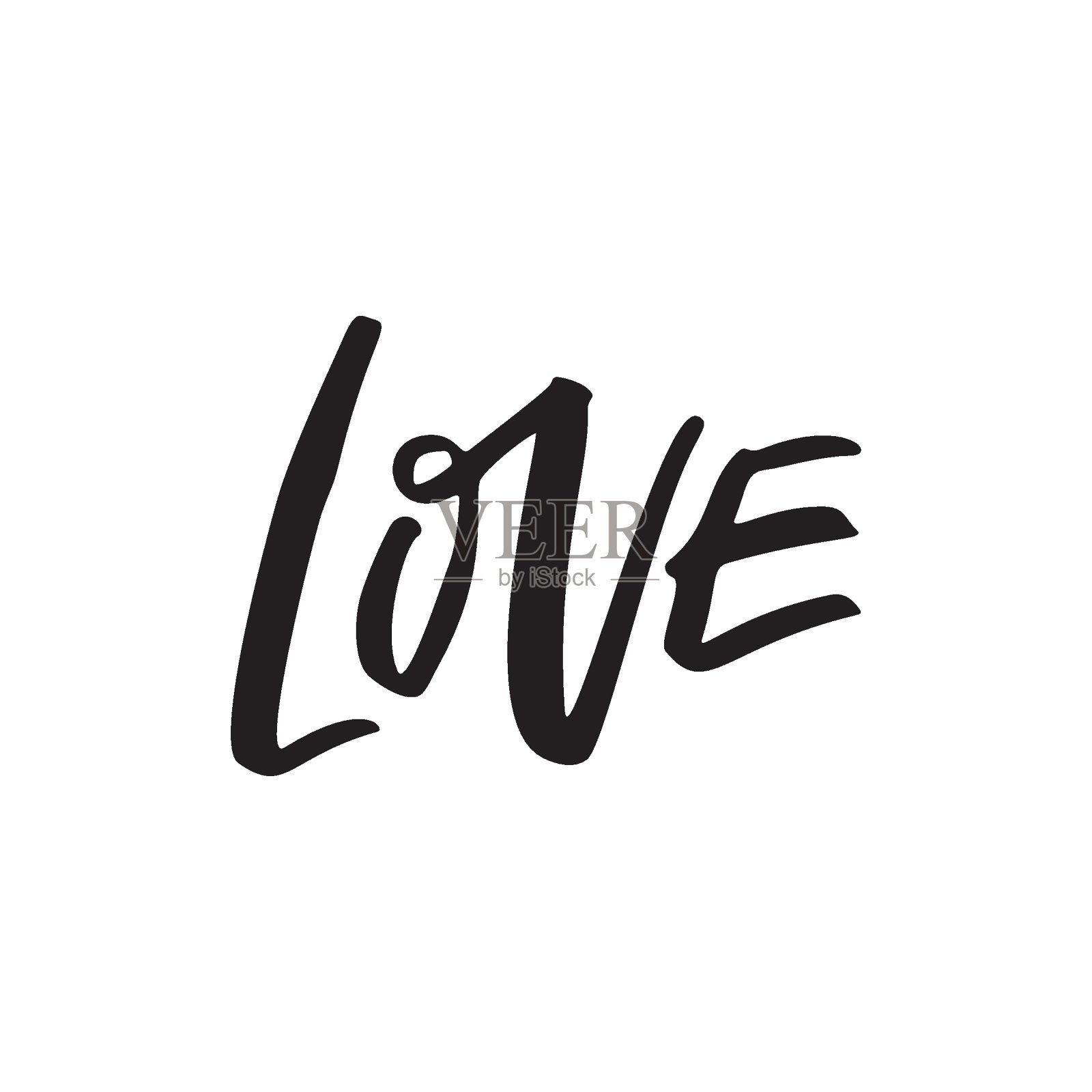 爱黑墨水手写体题词插画图片素材