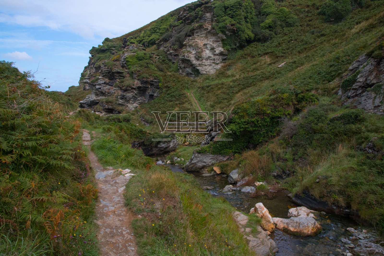 康沃尔海岸的一座桥照片摄影图片