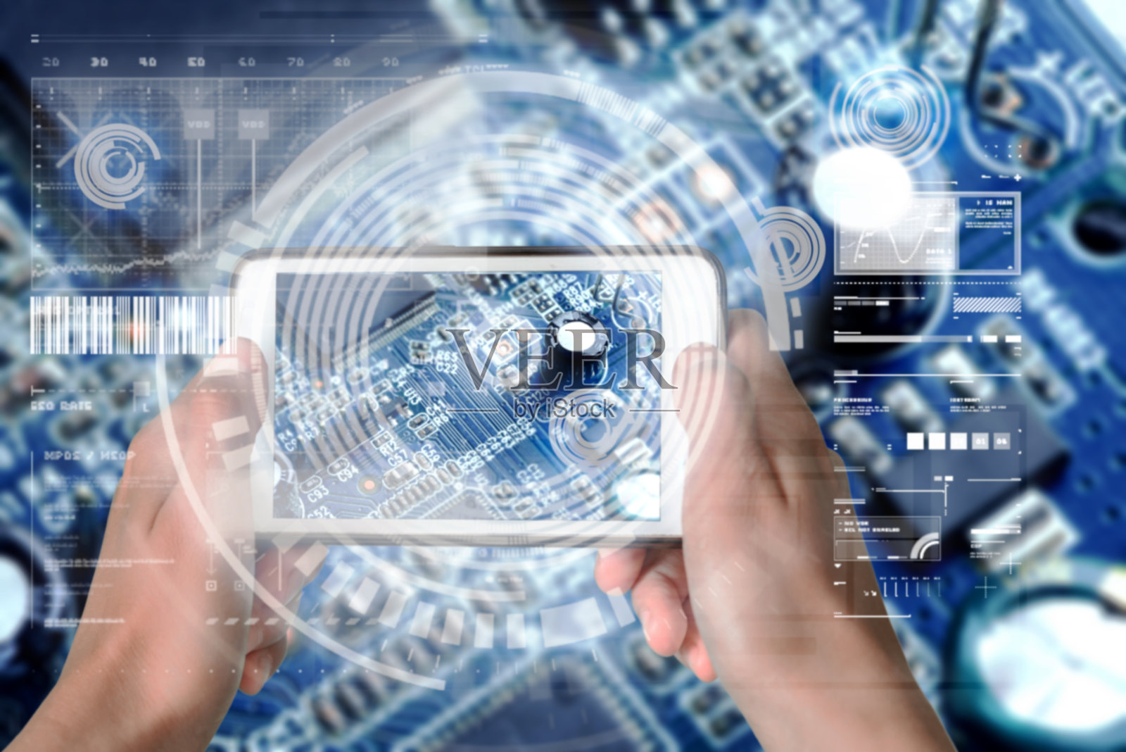 智能设备增强现实VR虚拟HUD照片摄影图片