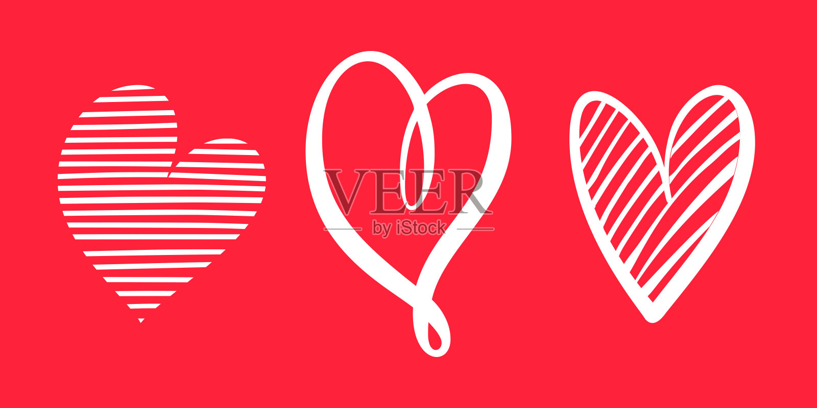 一套3手绘心插画图片素材