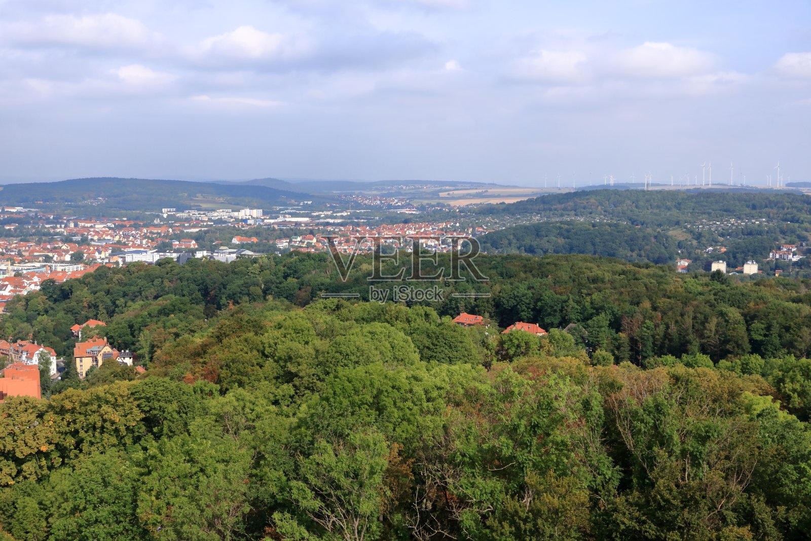 俯瞰爱森纳赫，图林根，德国照片摄影图片