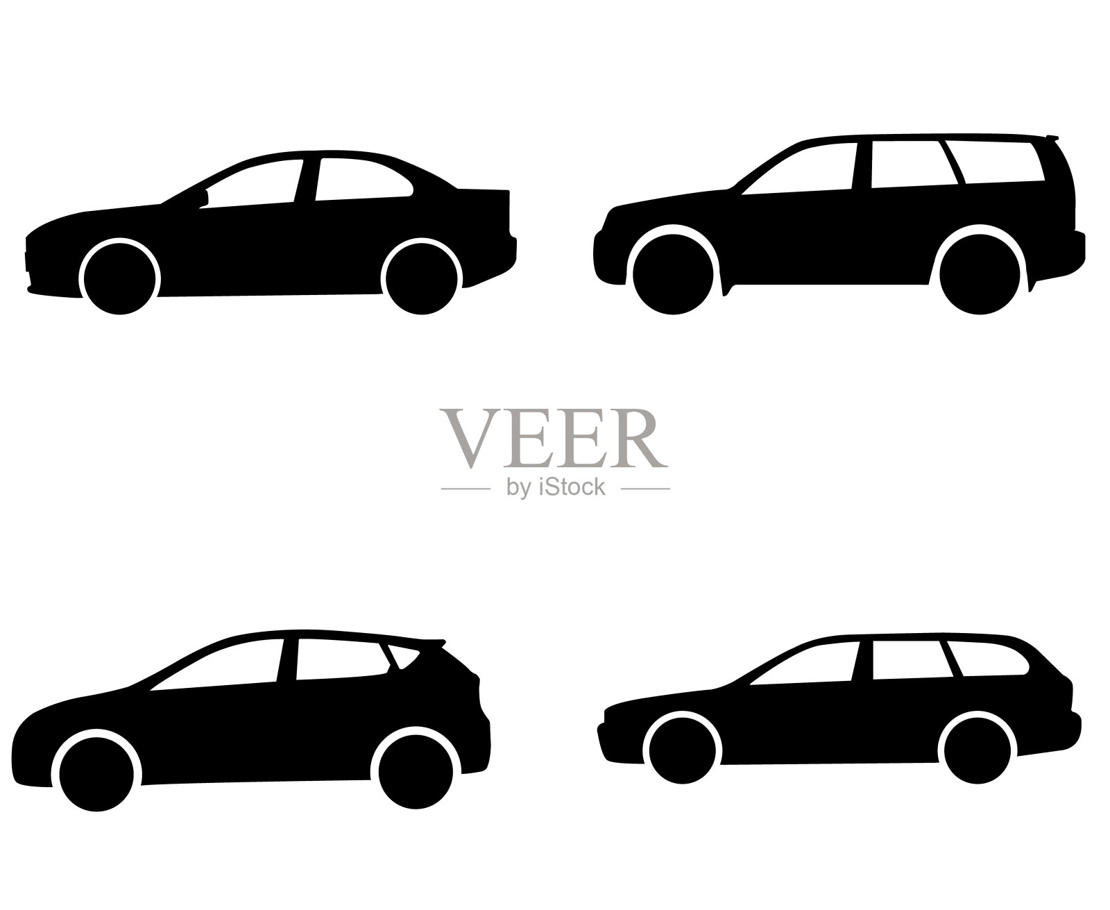 汽车设置图标，标志孤立在白色背景插画图片素材