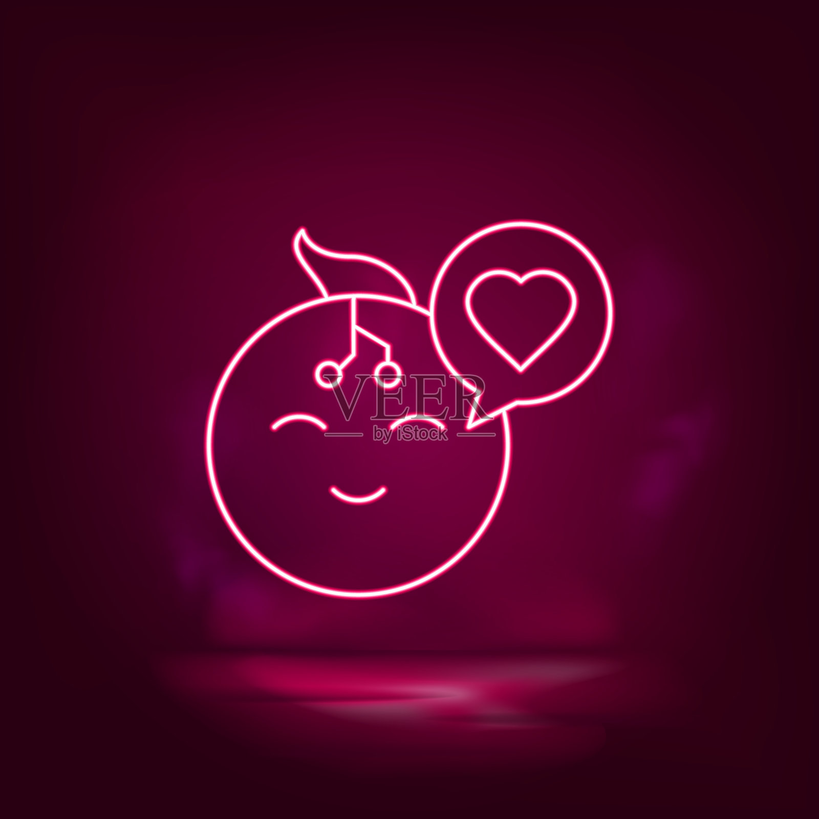 智能，机器人，爱霓虹灯图标向量。人工智能。插画图片素材