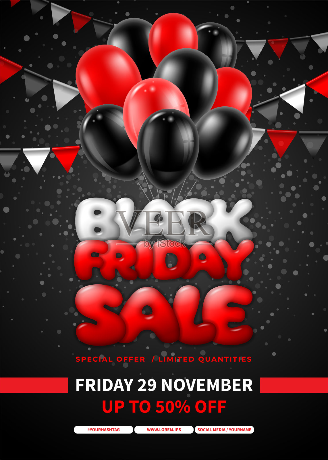 黑色星期五促销广告海报或传单设计元素图片